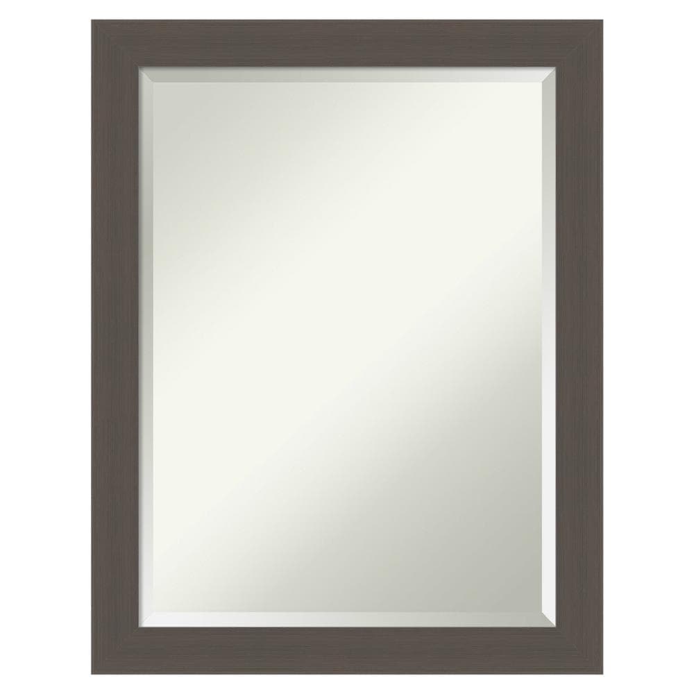 Amanti Art DSW4960837 21.5-in x 27.5-in Framed Rectangle Bathroom Vanity Mirror ( Pewter Silver )