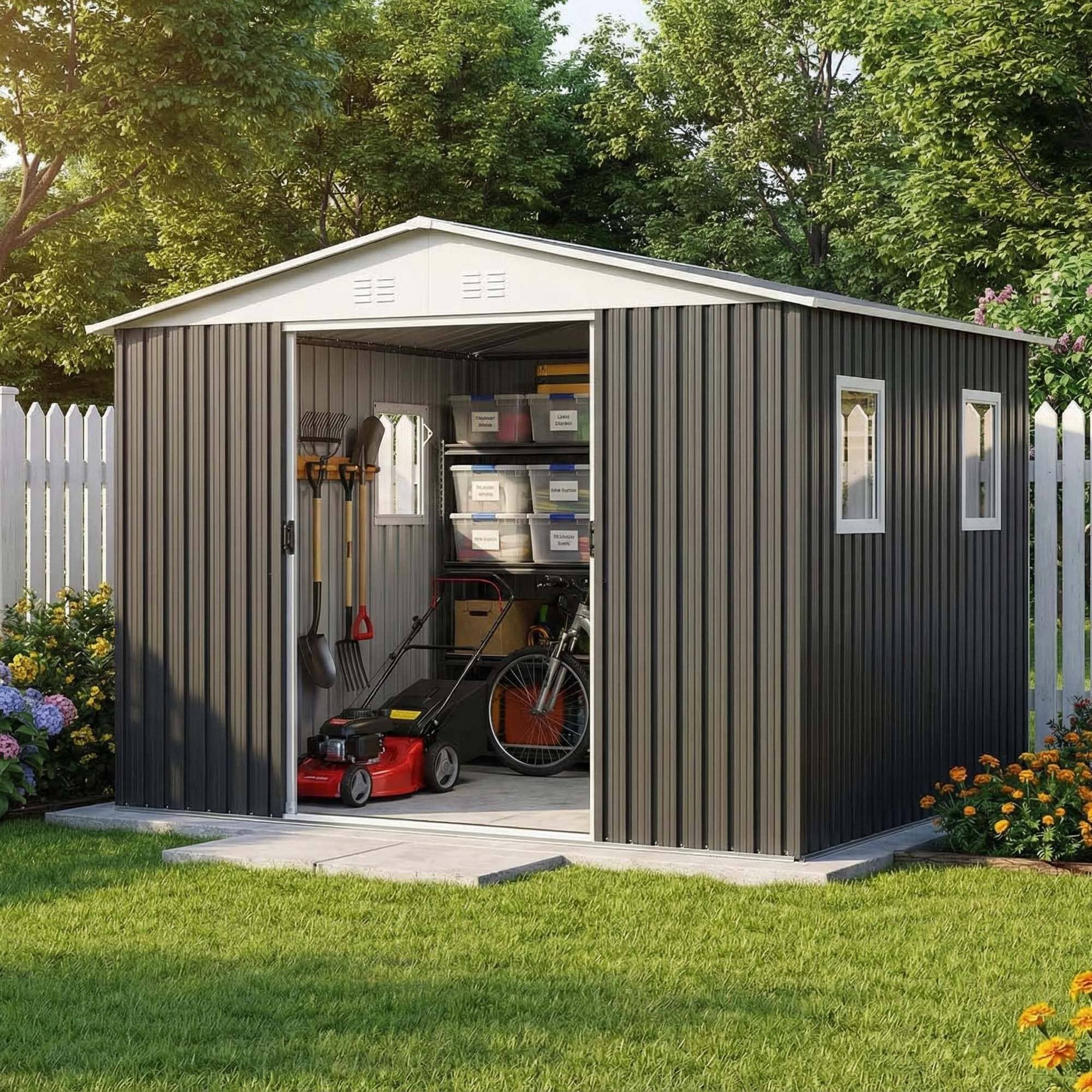 Clihome CL-W2794-00004 10-ft x 8-ft Galvanized steel Metal Storage Shed