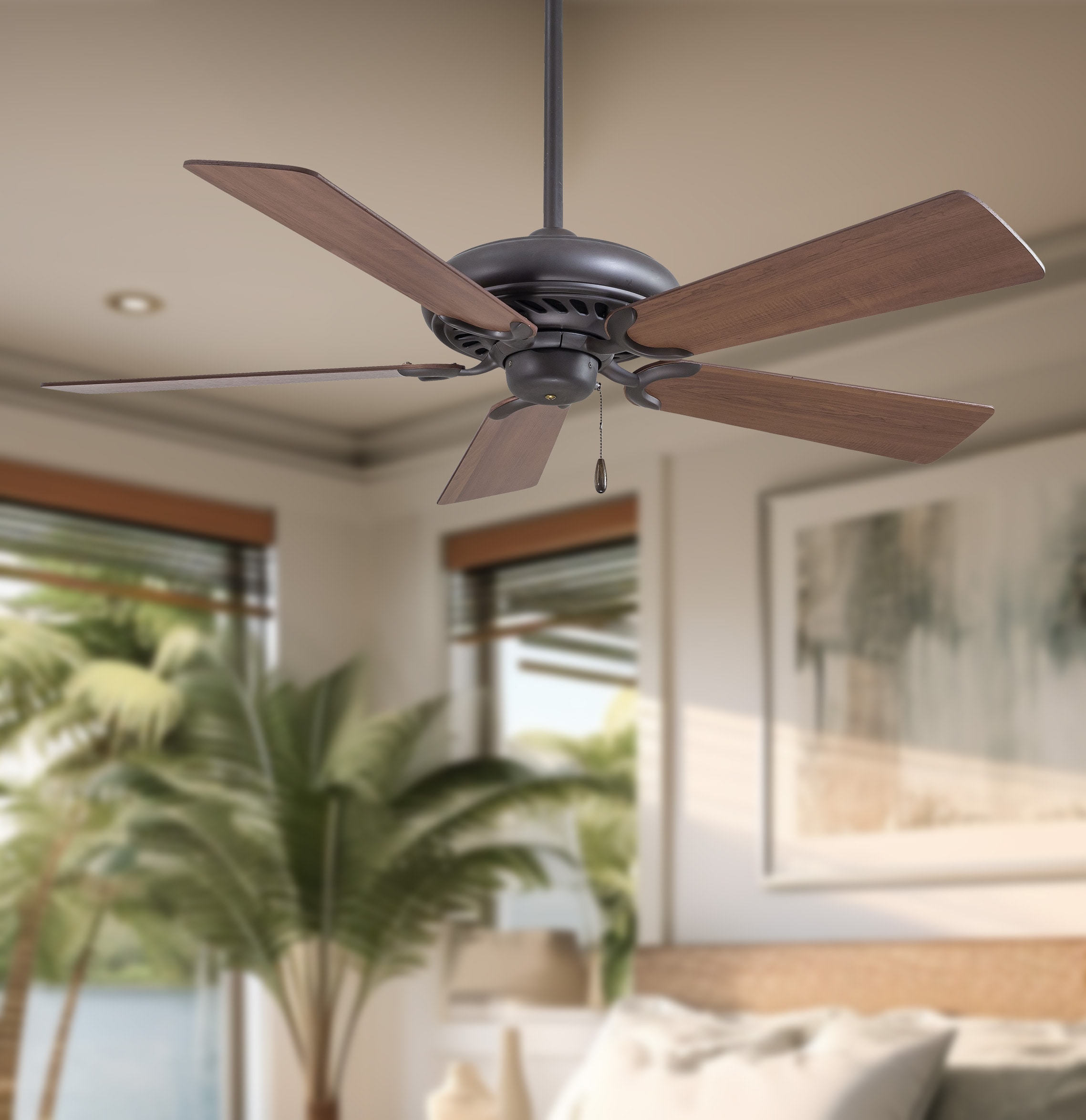 Minka Aire F568-ORB Supra 52-in Oil Rubbed Bronze with Dark Walnut Blades Ceiling Fan Without Light ( 5 -Blade )