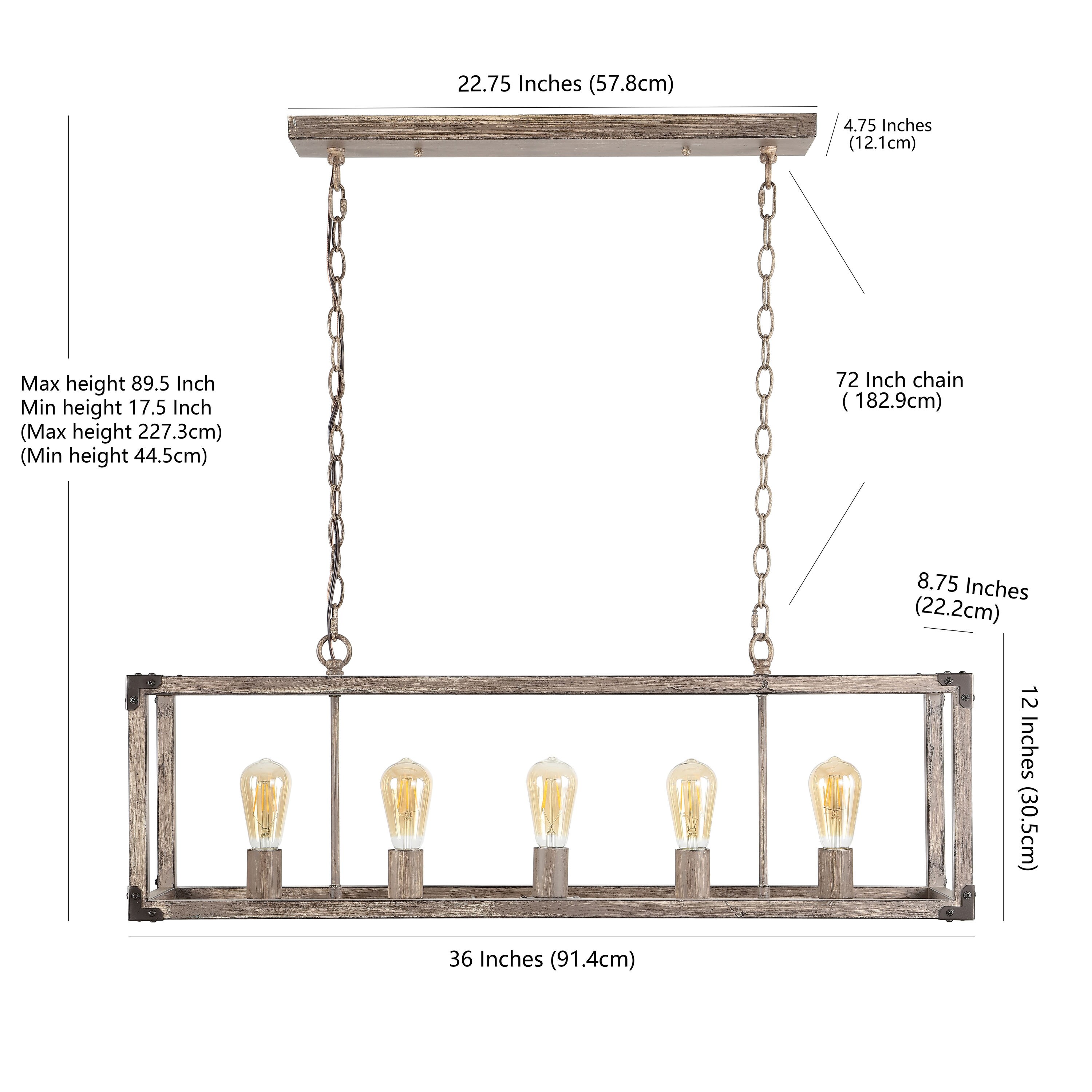 Magnolia Rustic 36" 5-Light Farmhouse LED Pendant in Oil-Rubbed Bronze
