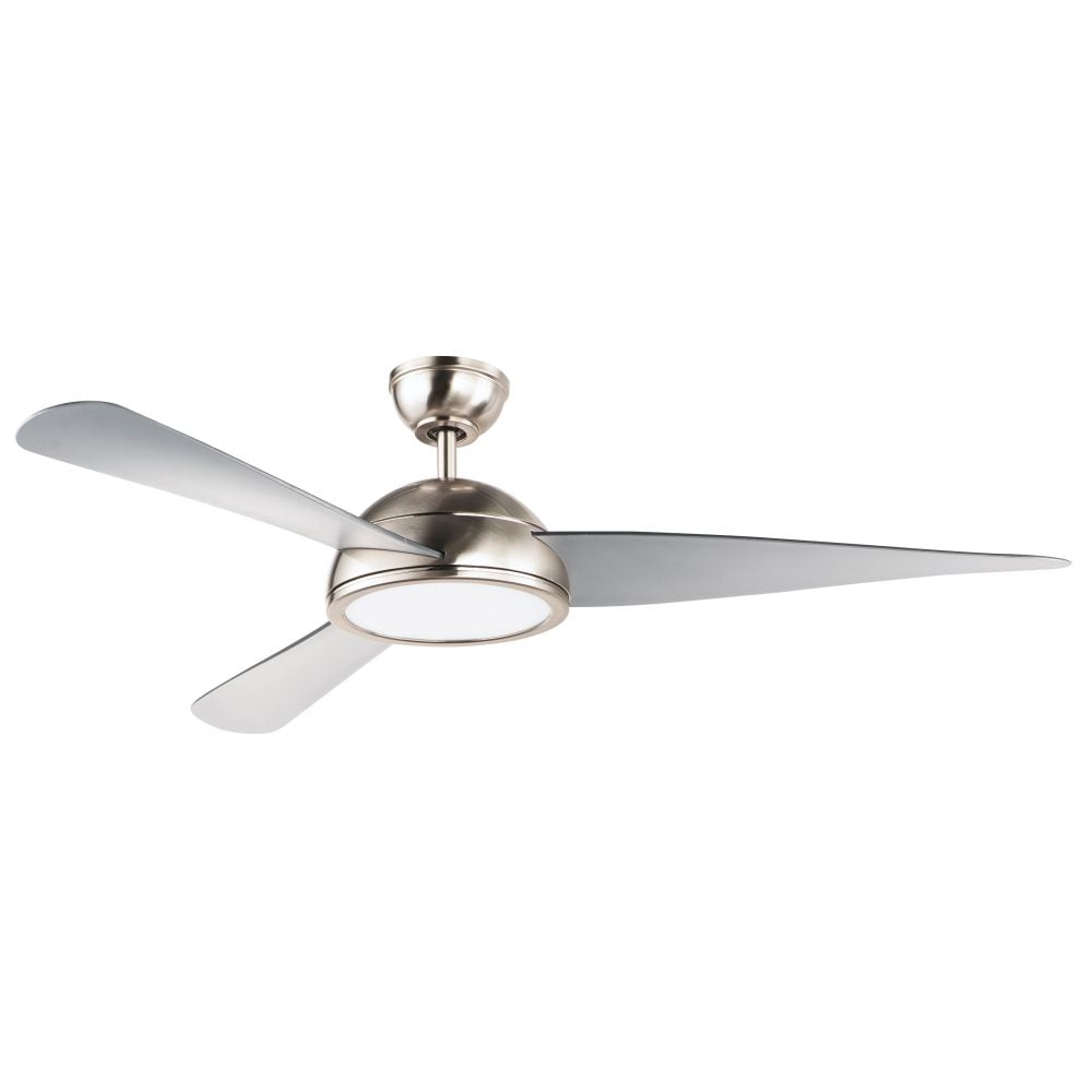 Cupola - 52 Inch 3 Blade Ceiling Fan with Light Kit-Satin Nickel Finish-Integrated LED Lamp Base Type