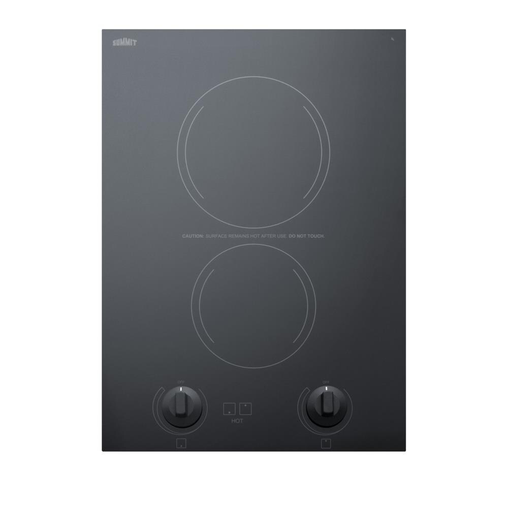 Summit Appliance CREK2B 15-inch Element Smooth Surface (Radiant) Black Electric Cooktop (Common: 15 inch; Actual 15-in)