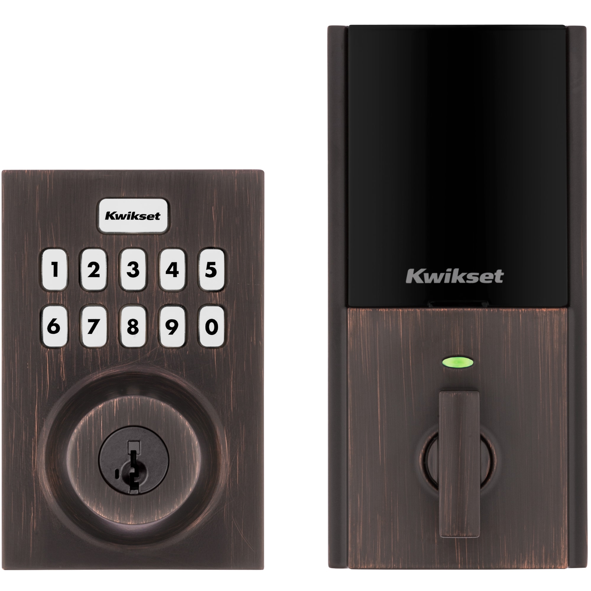 Kwikset 98935-005 HomeConnect 620 Contemporary Z-Wave Long Range Venetian Bronze Smart Lock Electronic Deadbolt SmartKey Keypad