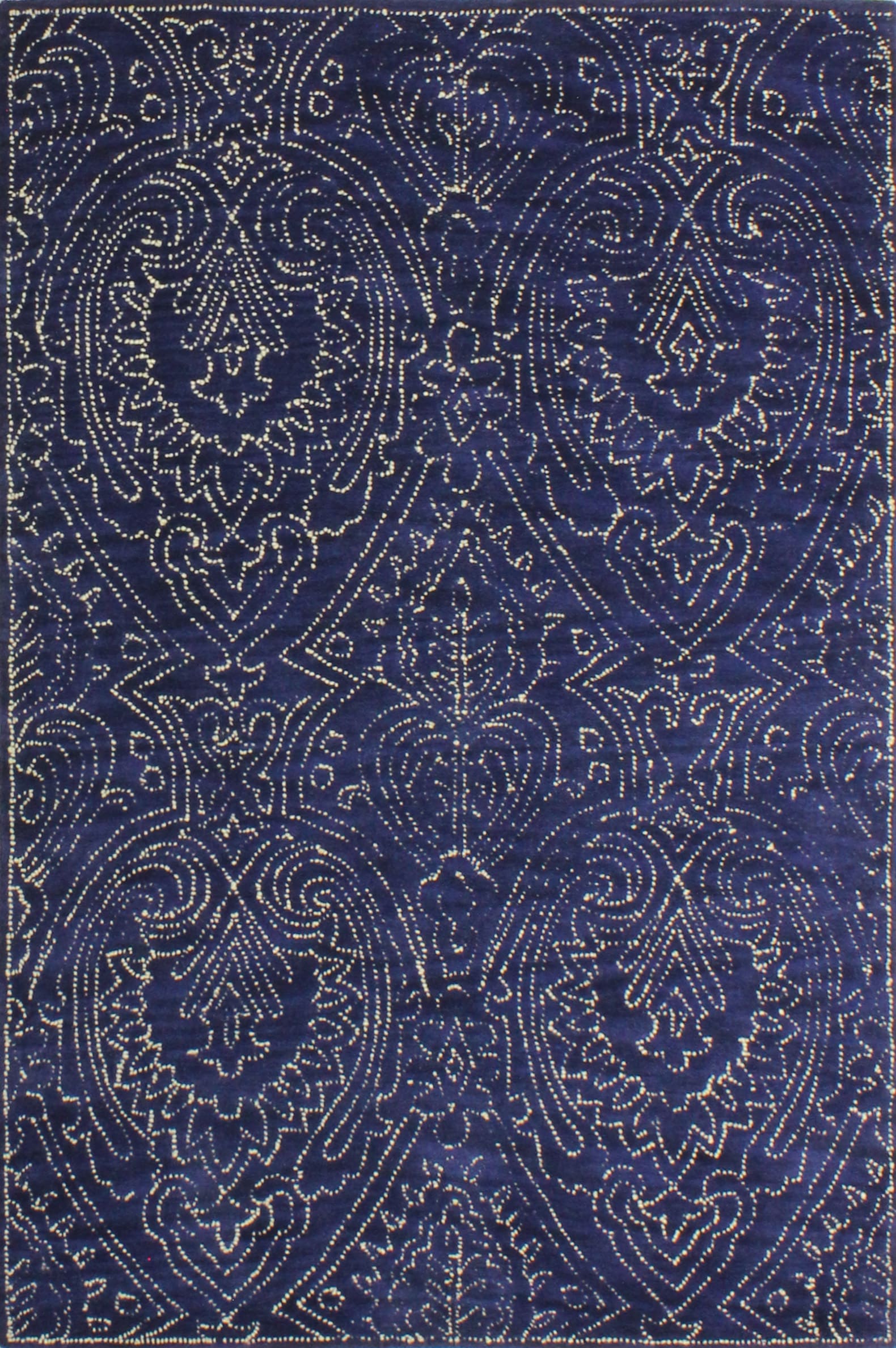 Bashian 649652239996 8 X 10 (ft) Wool Navy Indoor Floral/Botanical Farmhouse/Cottage Area Rug