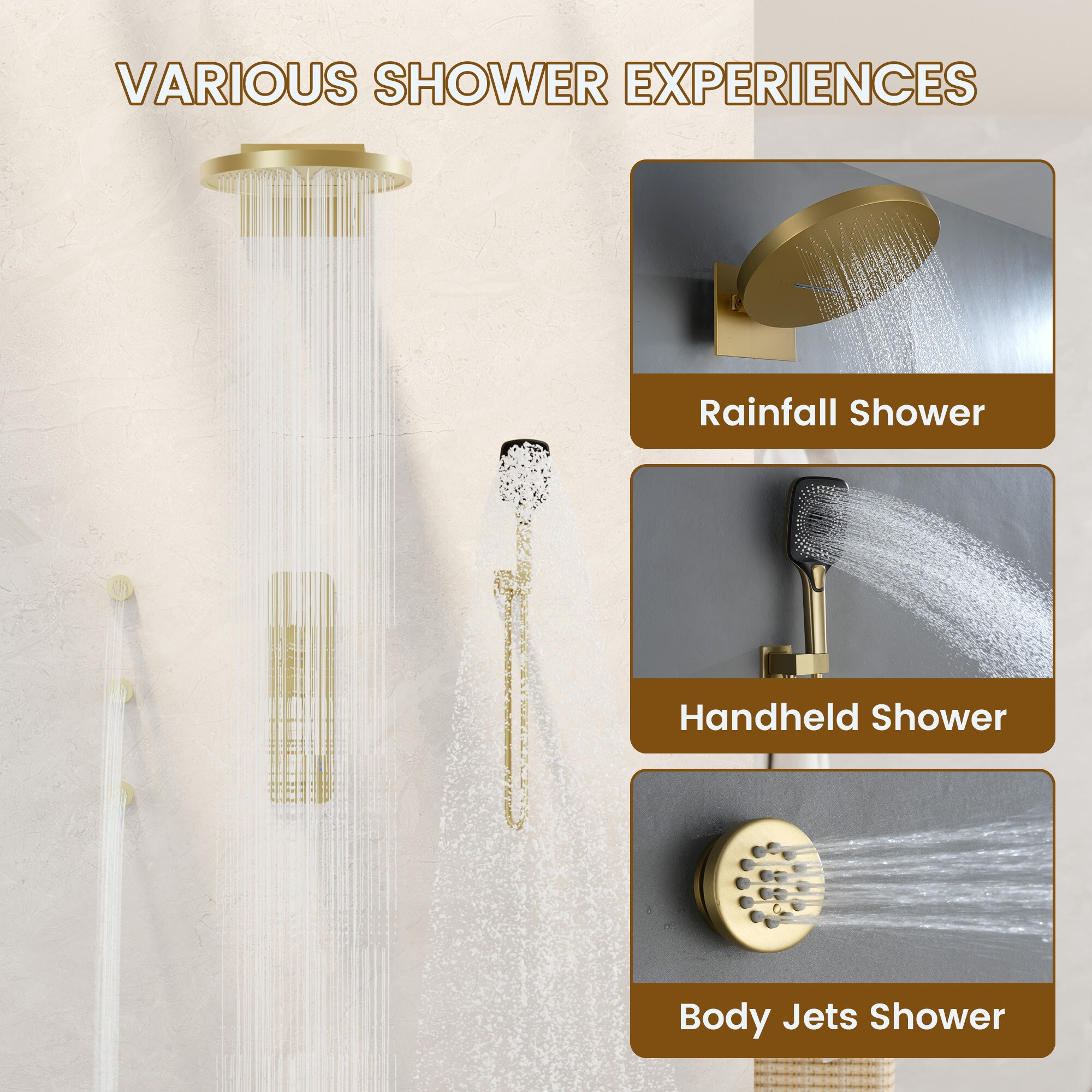 CASAINC CA-A4361-BG Showerhead-Bar-Panels - View #2