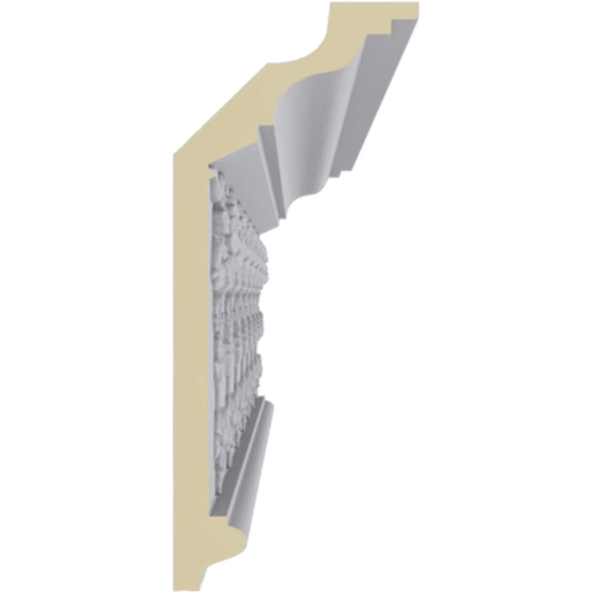 Primed Polyurethane Flower Drop Crown Moulding 94.5"