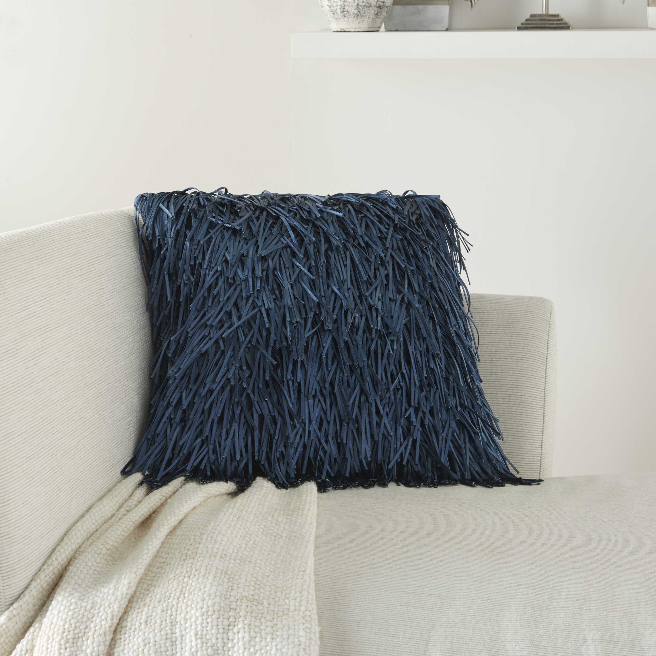 Blue shop shag pillow