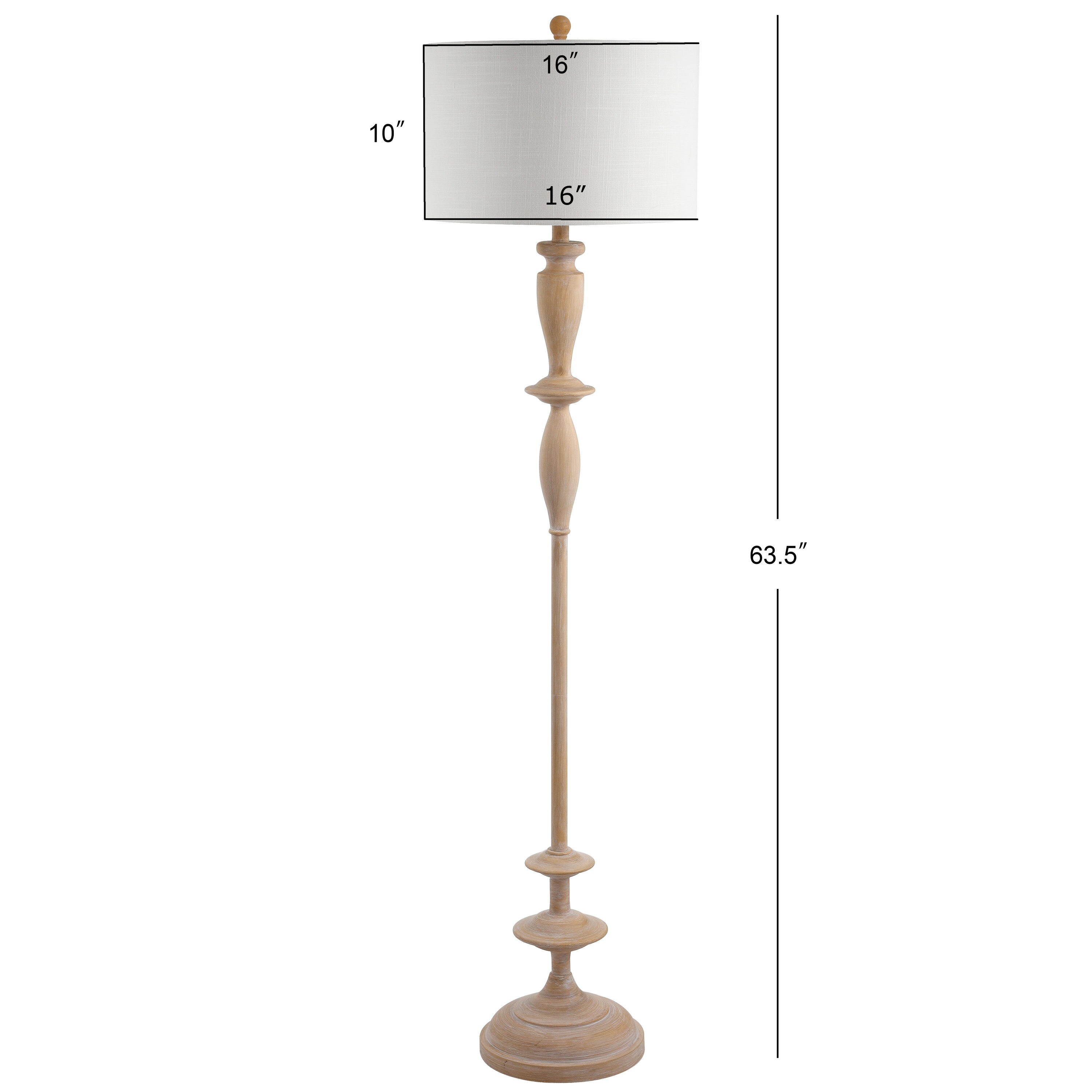 JONATHAN Y Aldrin Transitional 63.5-in Brown Shaded Floor Lamp