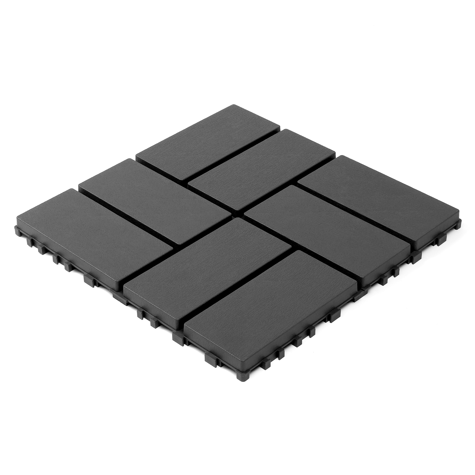 LUXEYARD Plastic interlocking decking tiles 44 packs of terrace decking tiles 12 inches x 12 inches dark gray