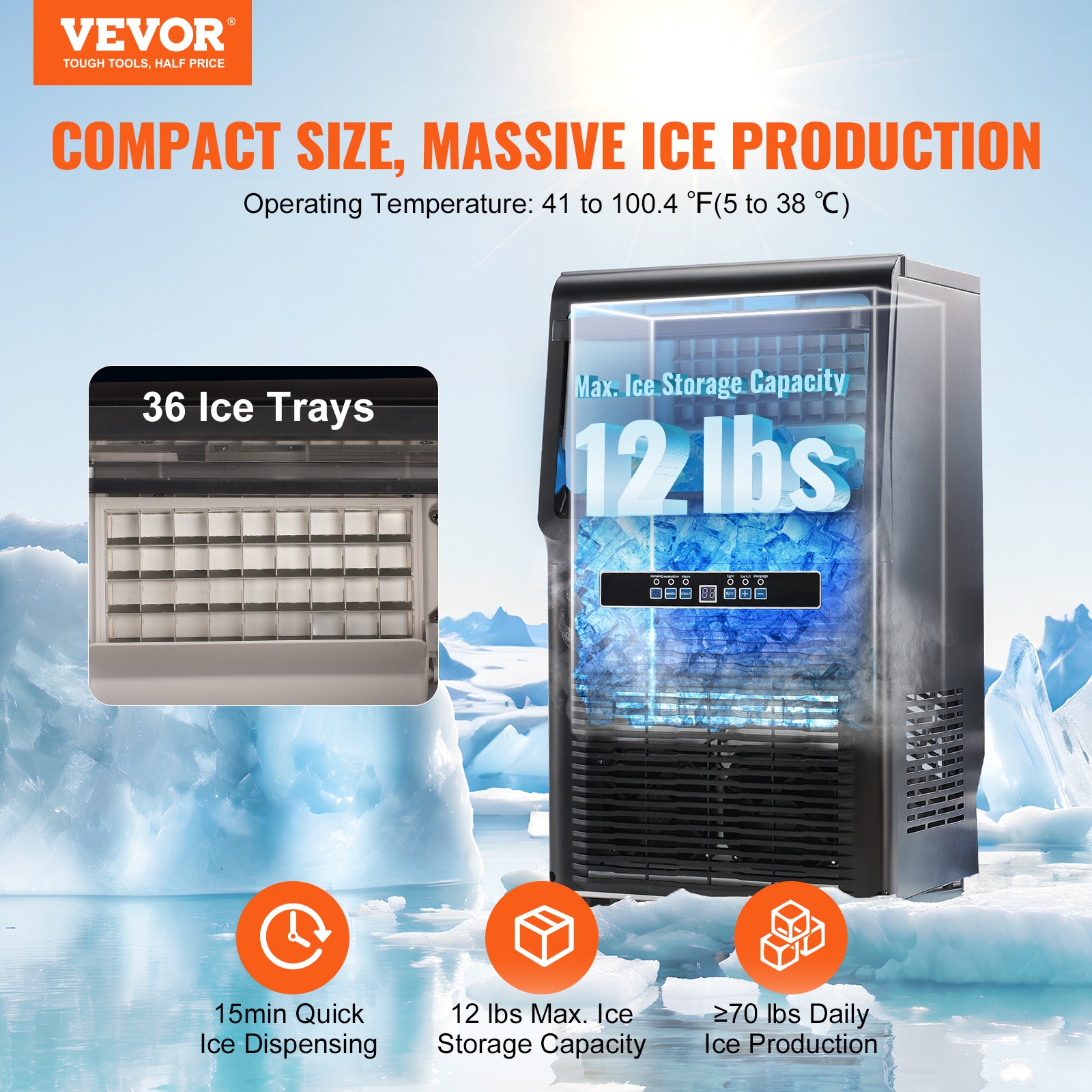 VEVOR TKJ-AT25F110VGJNVV1 Ice-Makers - View #3