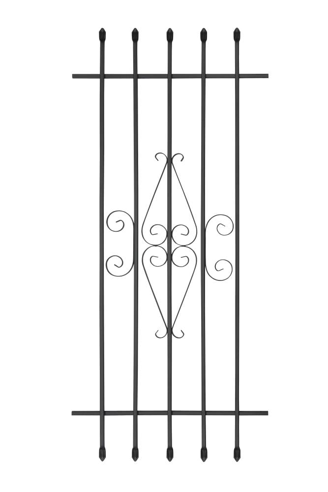 5-Bar Window Security Bar White Guard Spear Point Vertical Steel Safe Home Decor 