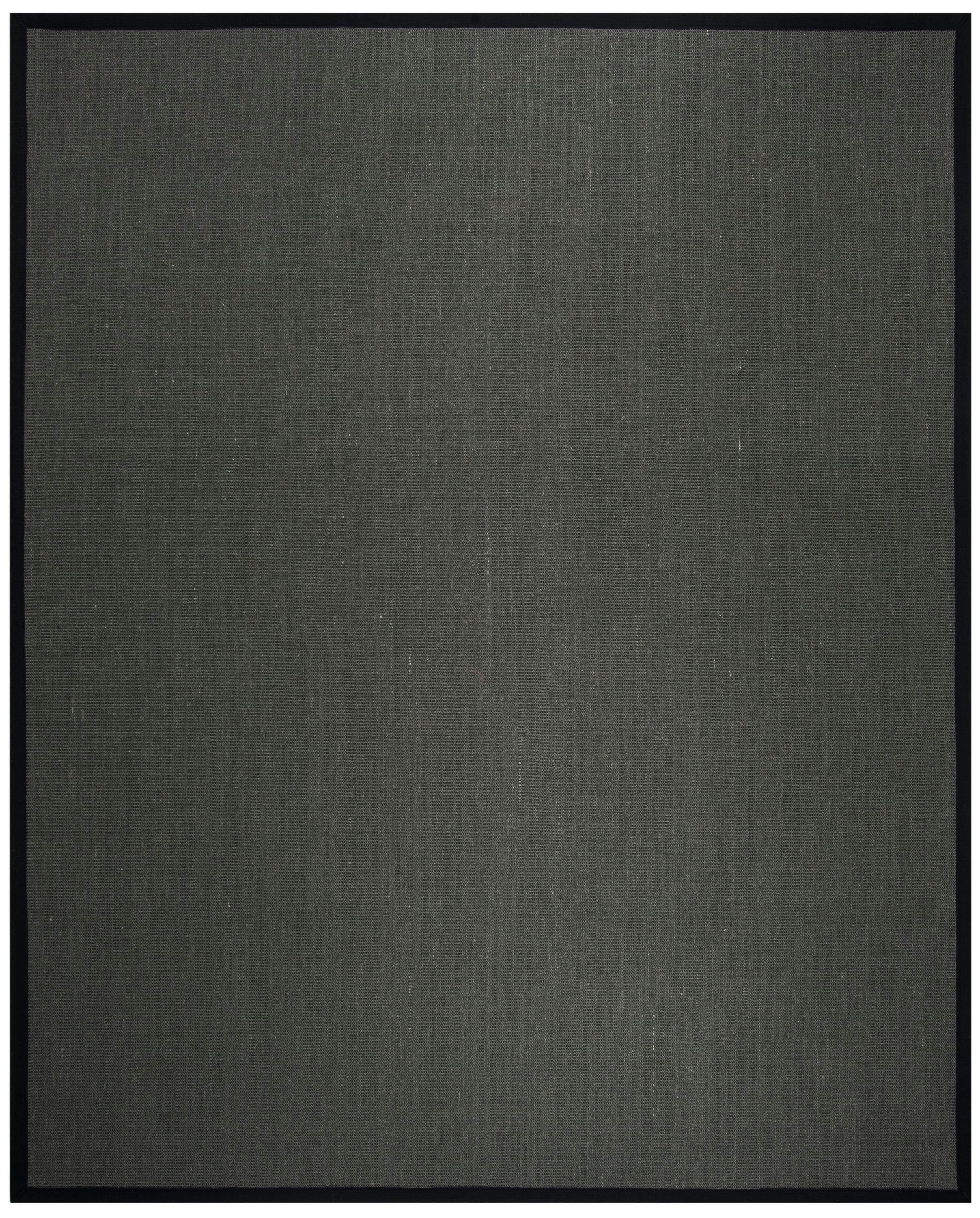 Safavieh NF131D-8 Natural Fiber Tobias 8 x 10 (ft) Loomed Sisal Anthracite/Black Rectangular Indoor Solid Farmhouse/Cottage Area rug
