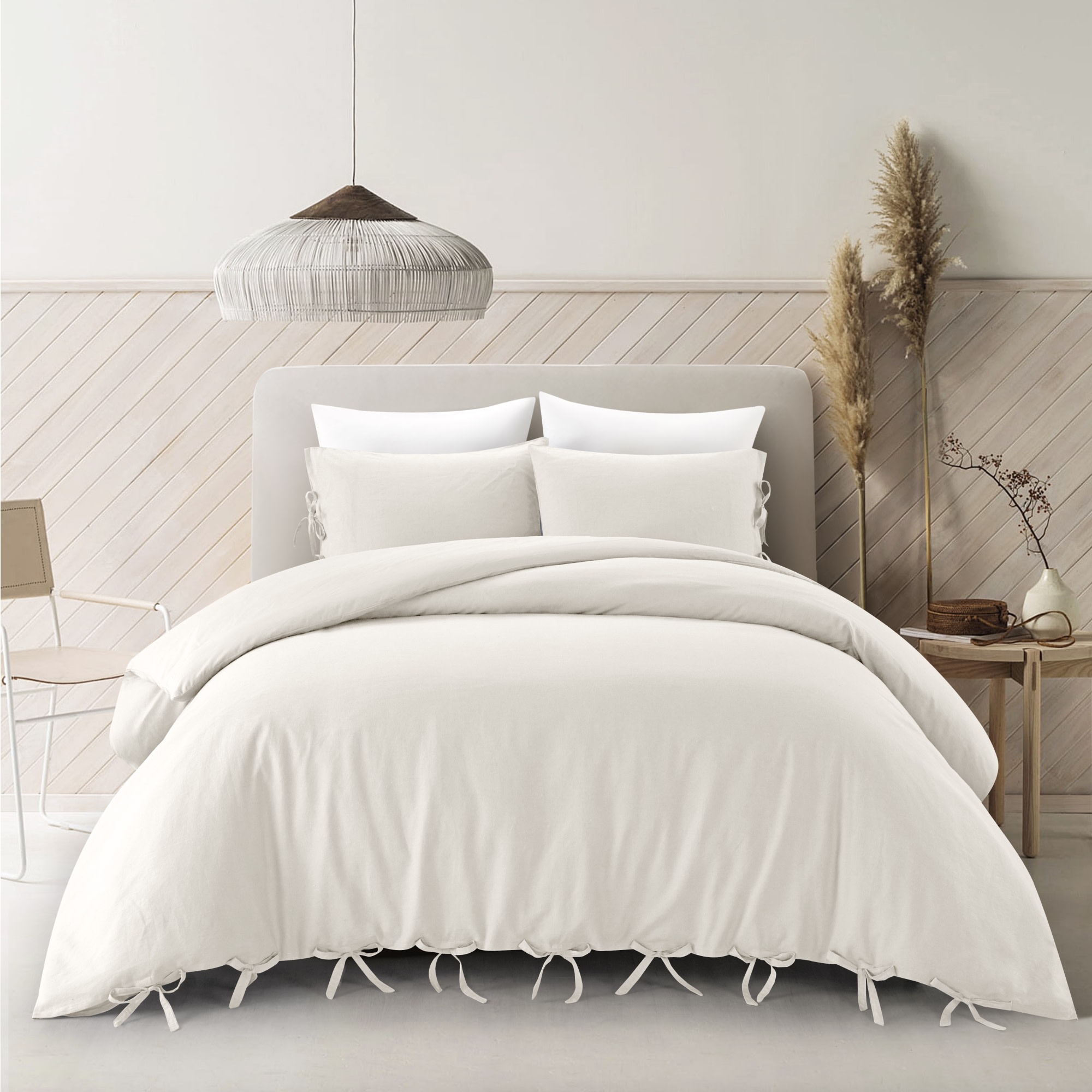 Grace Living GDS358-31IVK-LS Aniylah Ivory Solid King/California king Duvet cover Linen