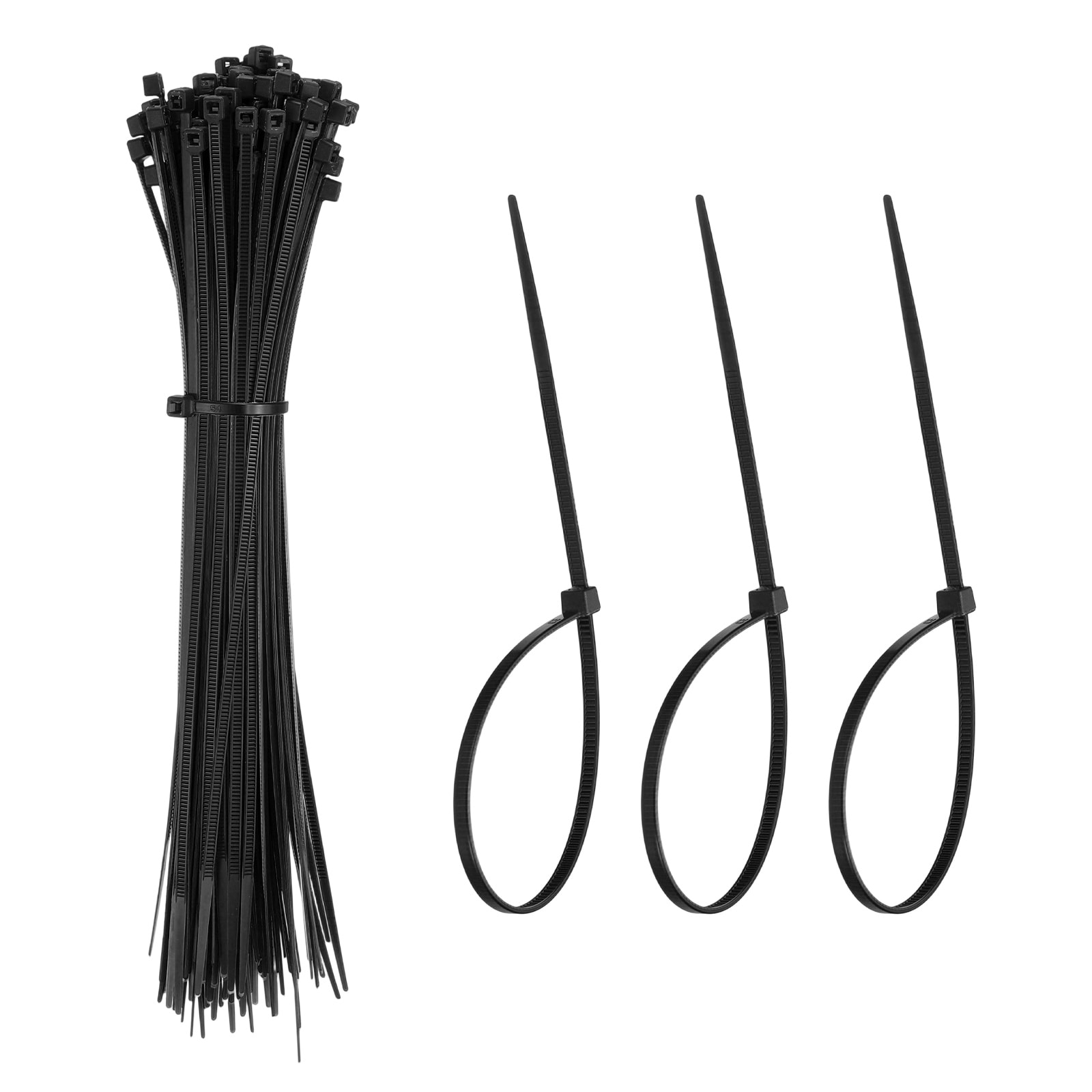 Unique Bargains Zip Ties Plastic Cable Ties Self-Locking Wire Zip Tie 8 Inch Fit for Home Garden Office Workshop Travel - (100pcs Black)