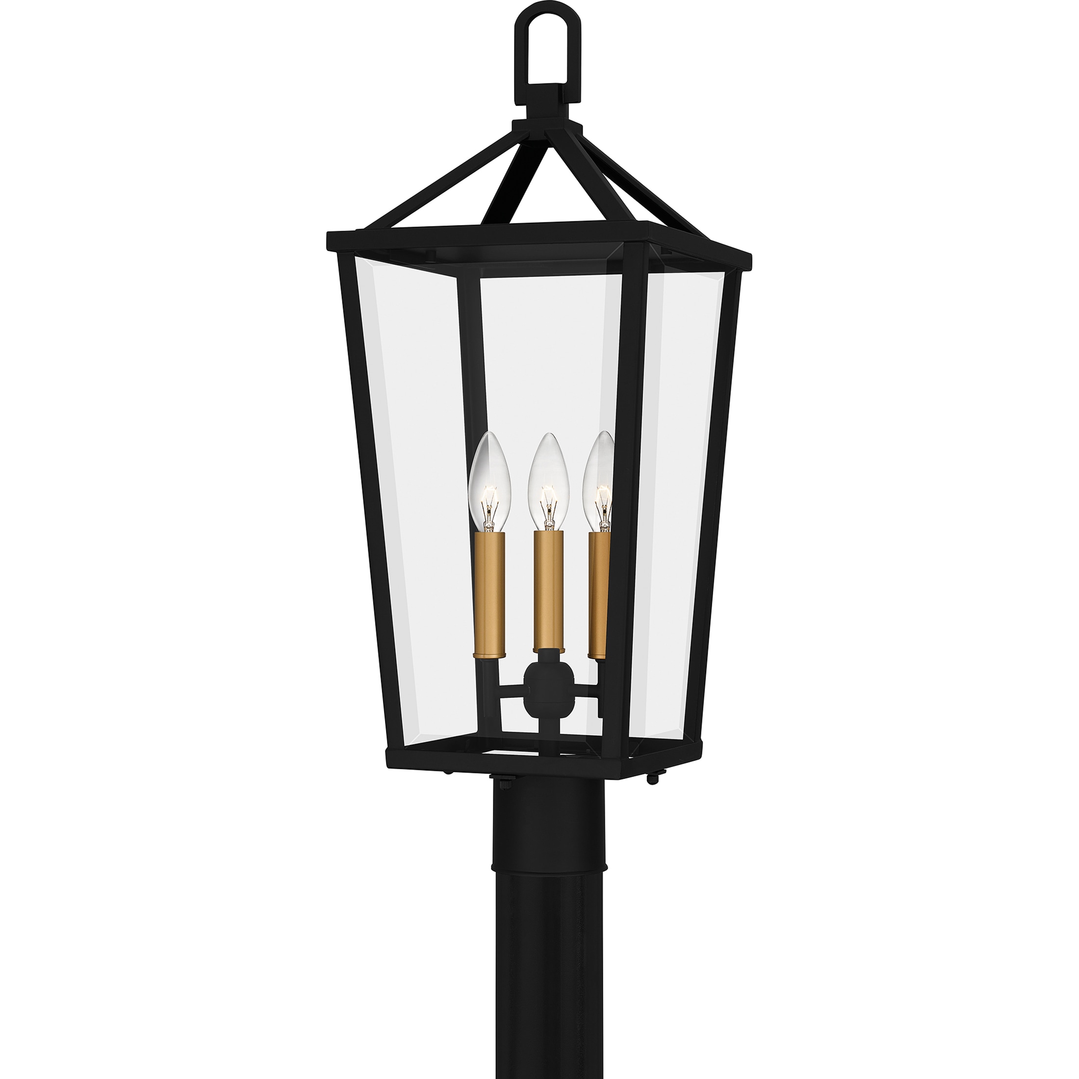 Quoizel HUL9009MBK Hull 25.25-Inches Matte Black Traditional Outdoor Light post lantern