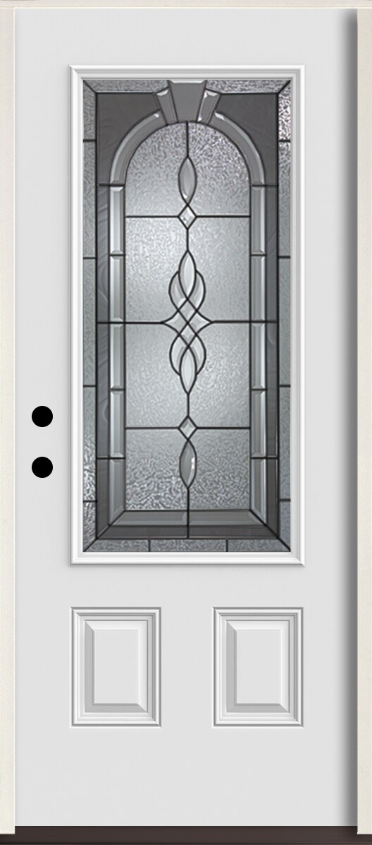 RELIABILT LO963838 Hampton 36-in x 80-in x 4-5/8-in Fiberglass 3/4 lite Left-hand inswing Arctic White Paint Painted Prehung Front Door Insulating core