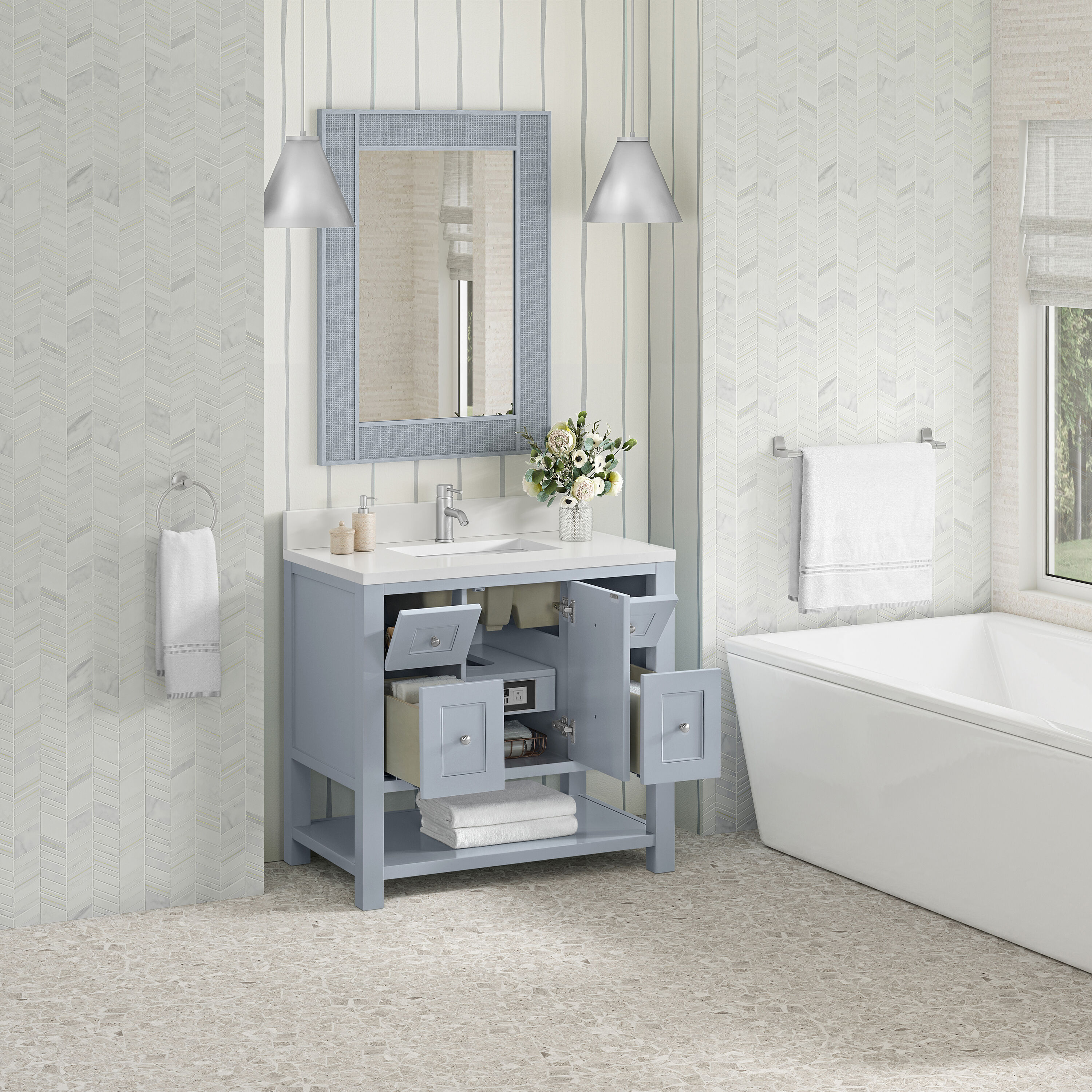 James Martin Vanities Breckenridge 36-in Serenity Blue Undermount ...