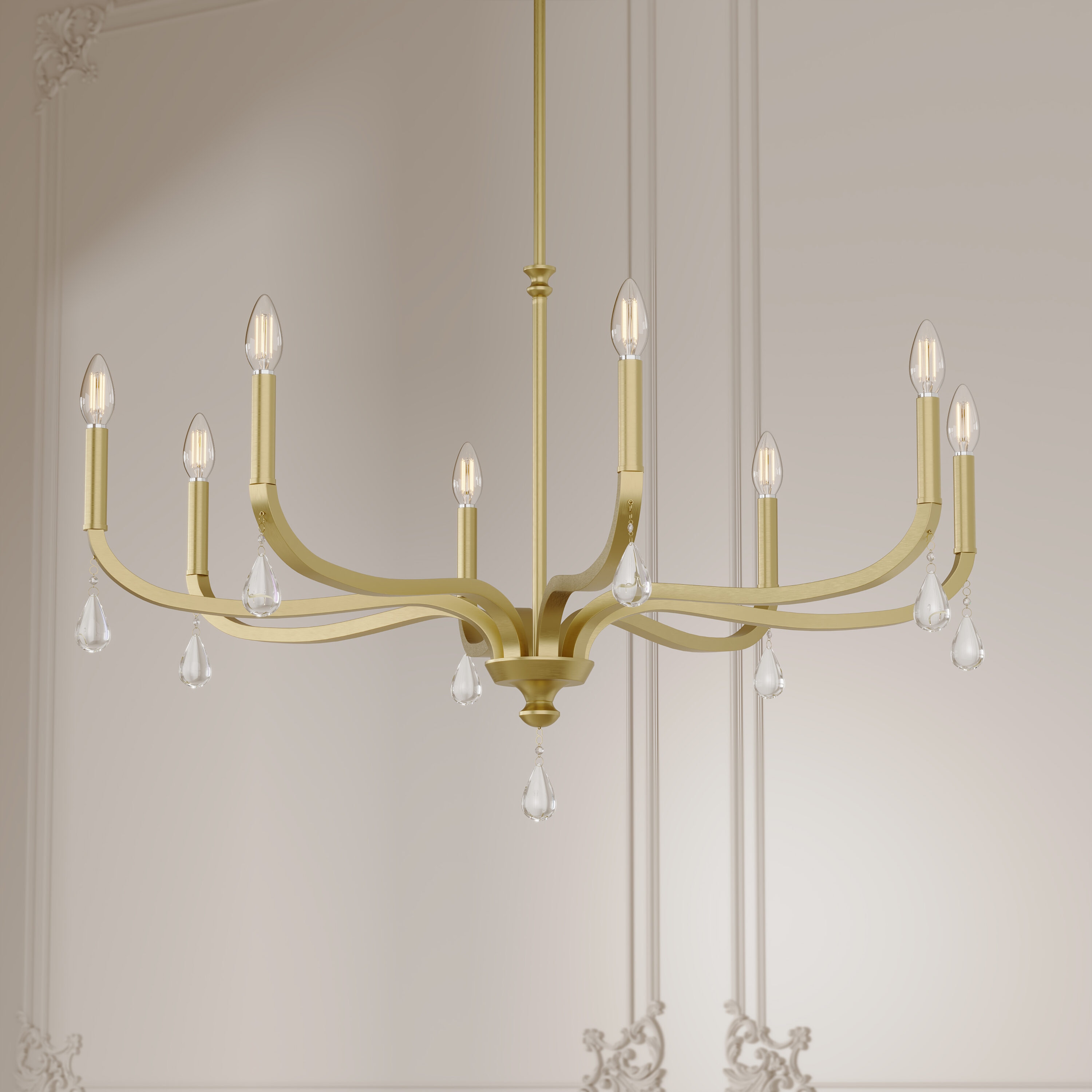 Millennium Lighting Viremont 8 -Light Brushed Brass Metal Chandelier