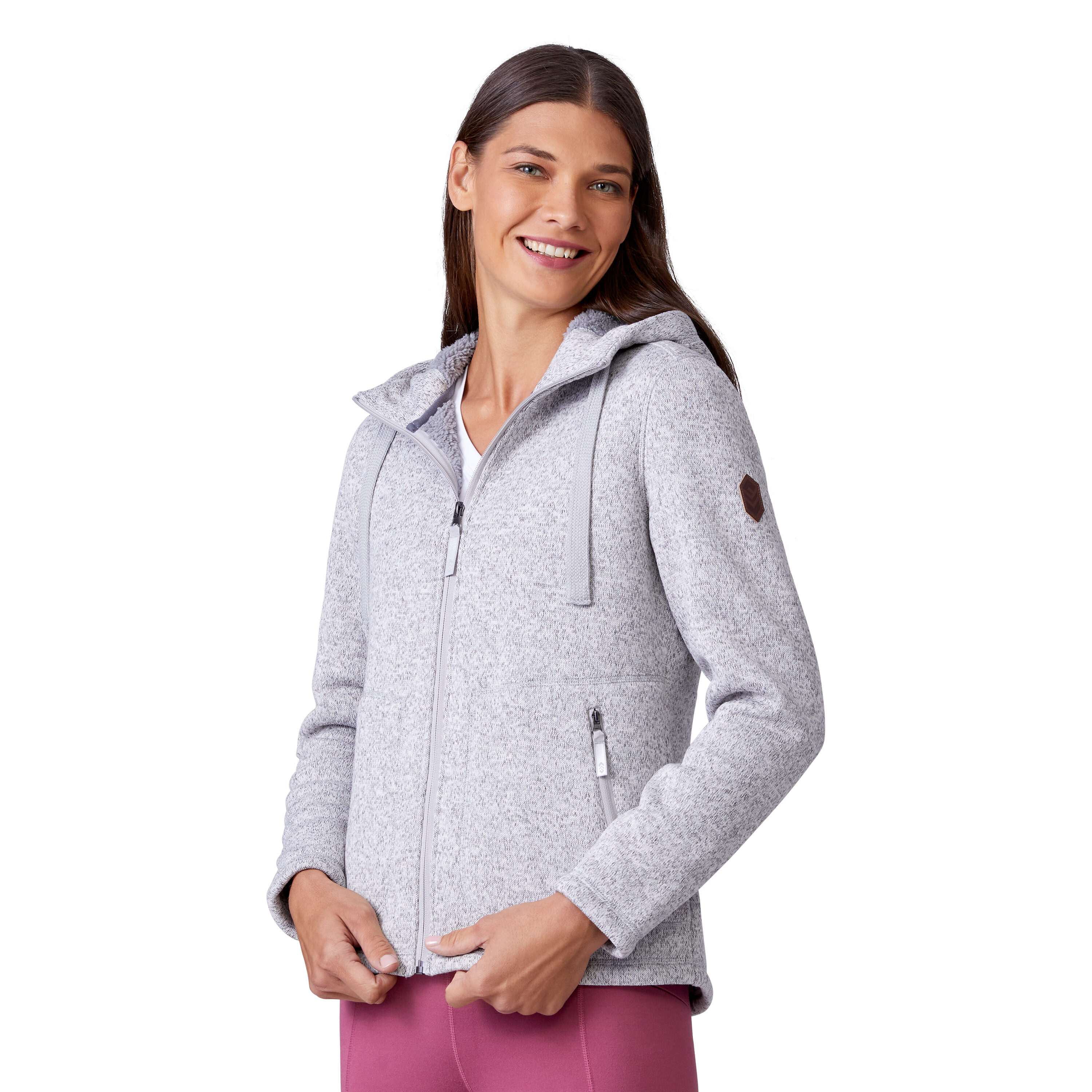 Free Country Women's Satin Silver Polyester Hooded Insulated Fleece (Small)  in the Work Jackets & Coats department at