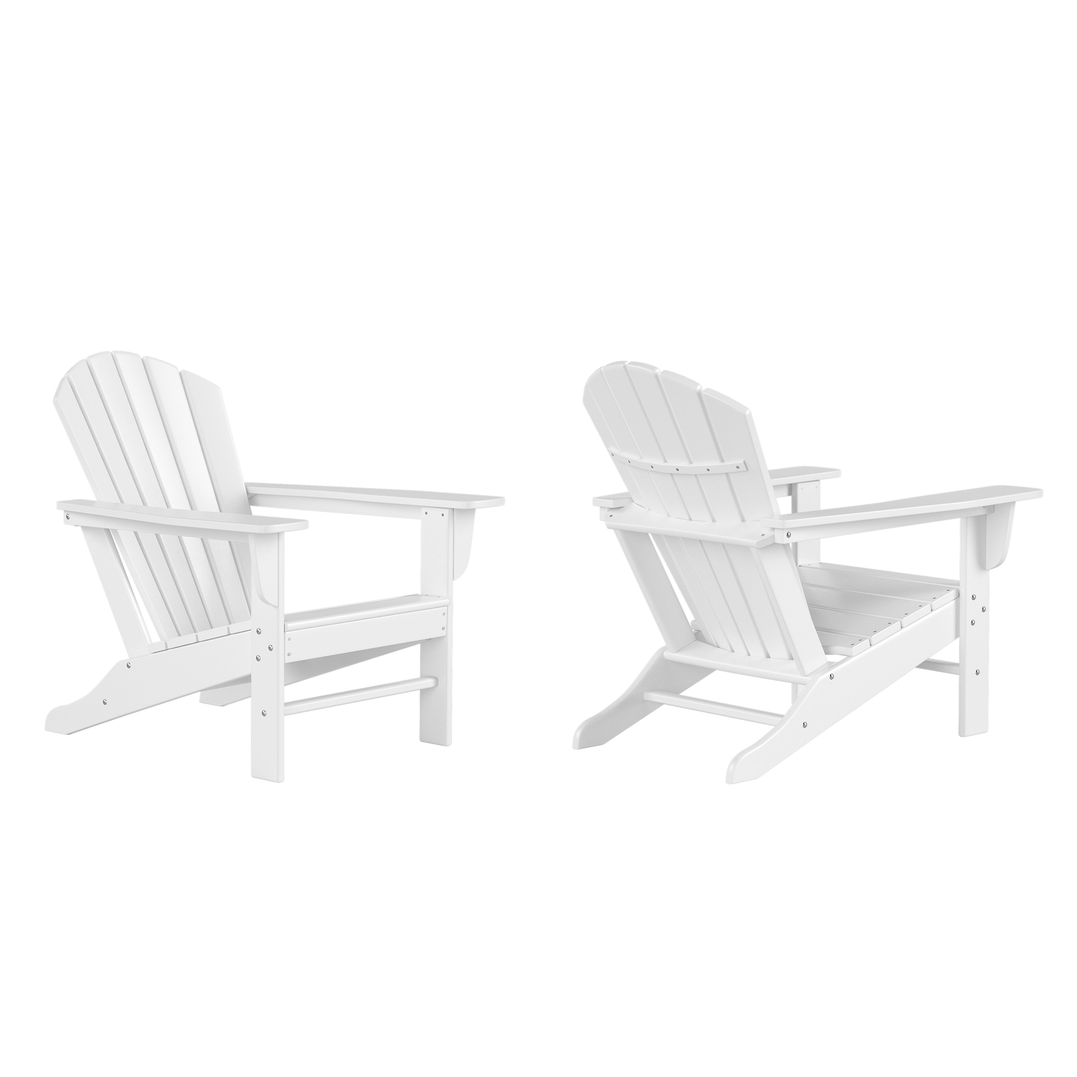 Westin Furniture OP6001-WH-2 Altura Set of 2 White HDPE Frame Stationary Adirondack Chair with Slat Seat