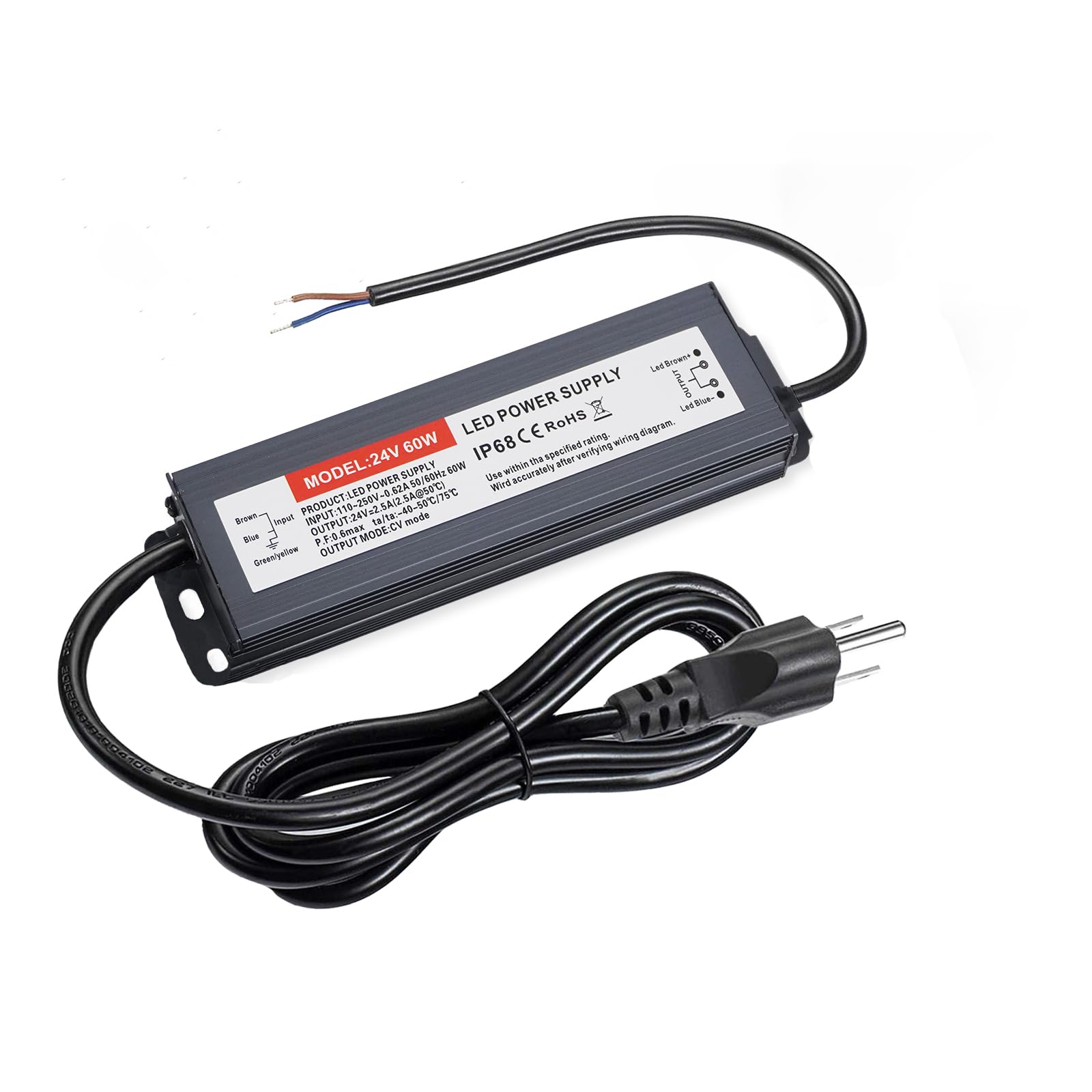 ITOPFOX LED Driver 60W Waterproof IP68 Power Supply Transformer Adapter ...