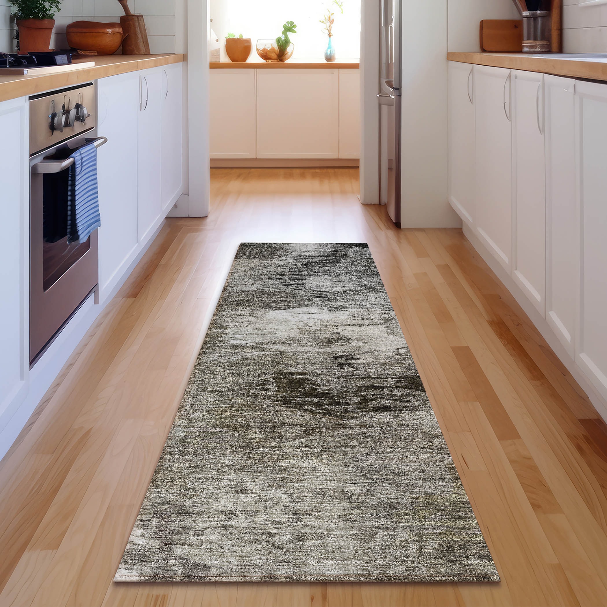 Addison Rugs AMF597TP2X8 Mayfield AMF597TP 2 x 7 (ft) Loomed Polyester Taupe Rectangular Indoor Geometric Machine washable Area rug