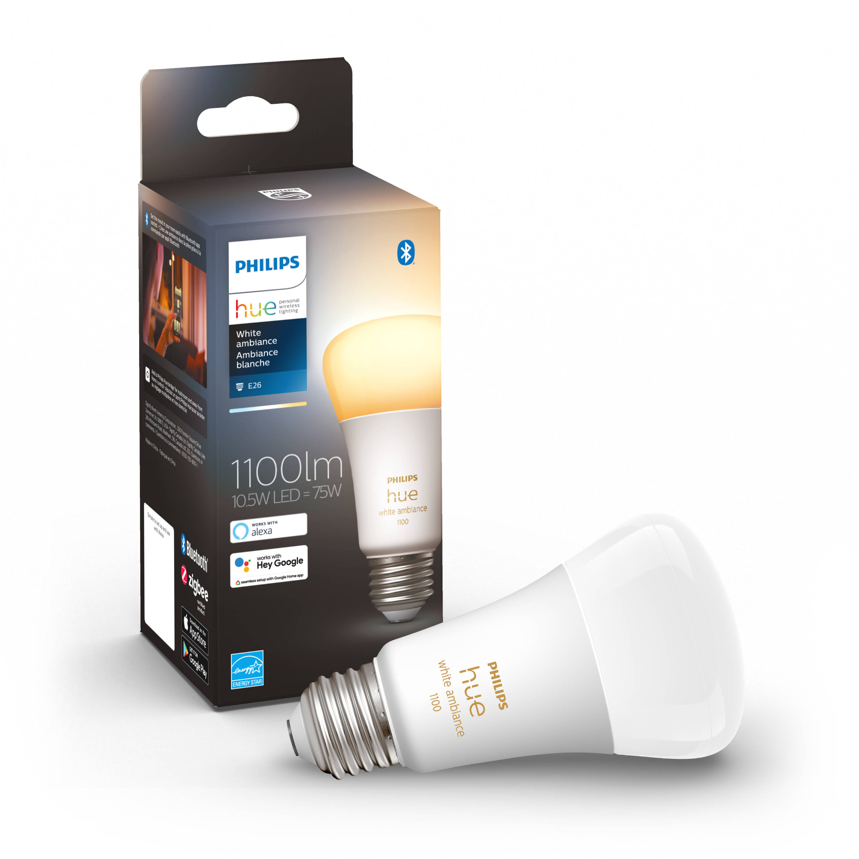 voorzien Haalbaar Mondwater Philips Hue 75-Watt EQ A19 Tunable White E26 Dimmable Smart Light Bulb at  Lowes.com