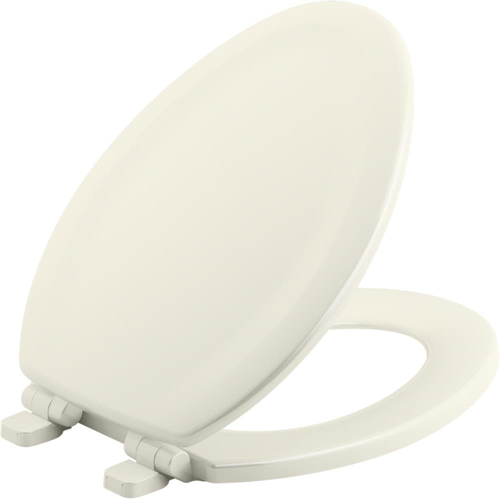 KOHLER Stonewood Biscuit Elongated Slow-Close Toilet Seat at Lowes.com