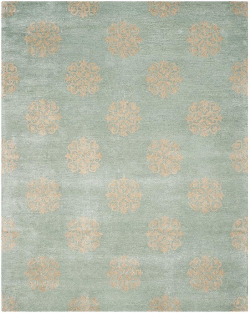 Safavieh SOH424A-5 Soho Thomas 5 x 8 (ft) Tufted Wool Turquoise/Beige Rectangular Indoor Abstract Area rug