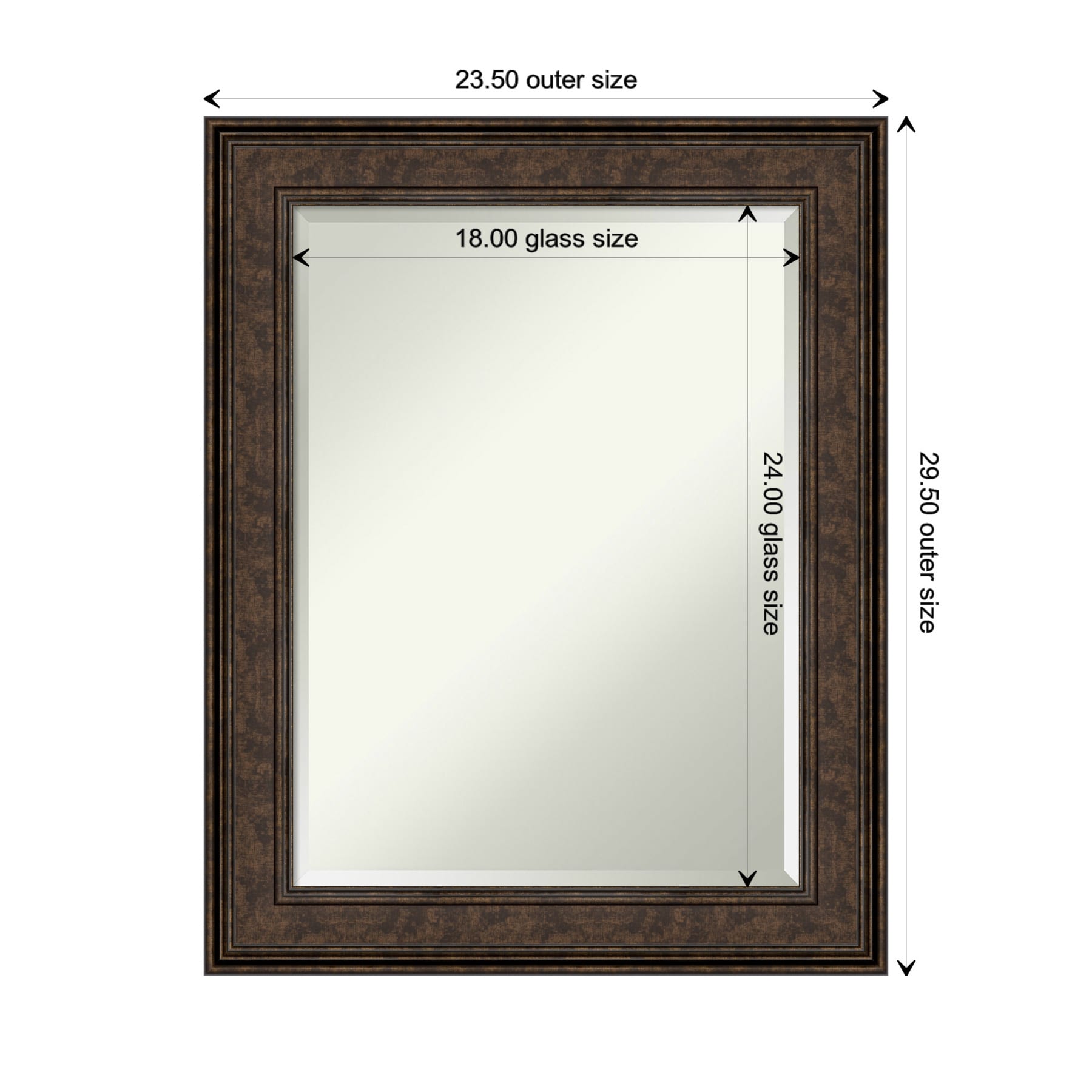 Ridge Bronze Classic Beveled Bathroom Vanity Mirror 24x30