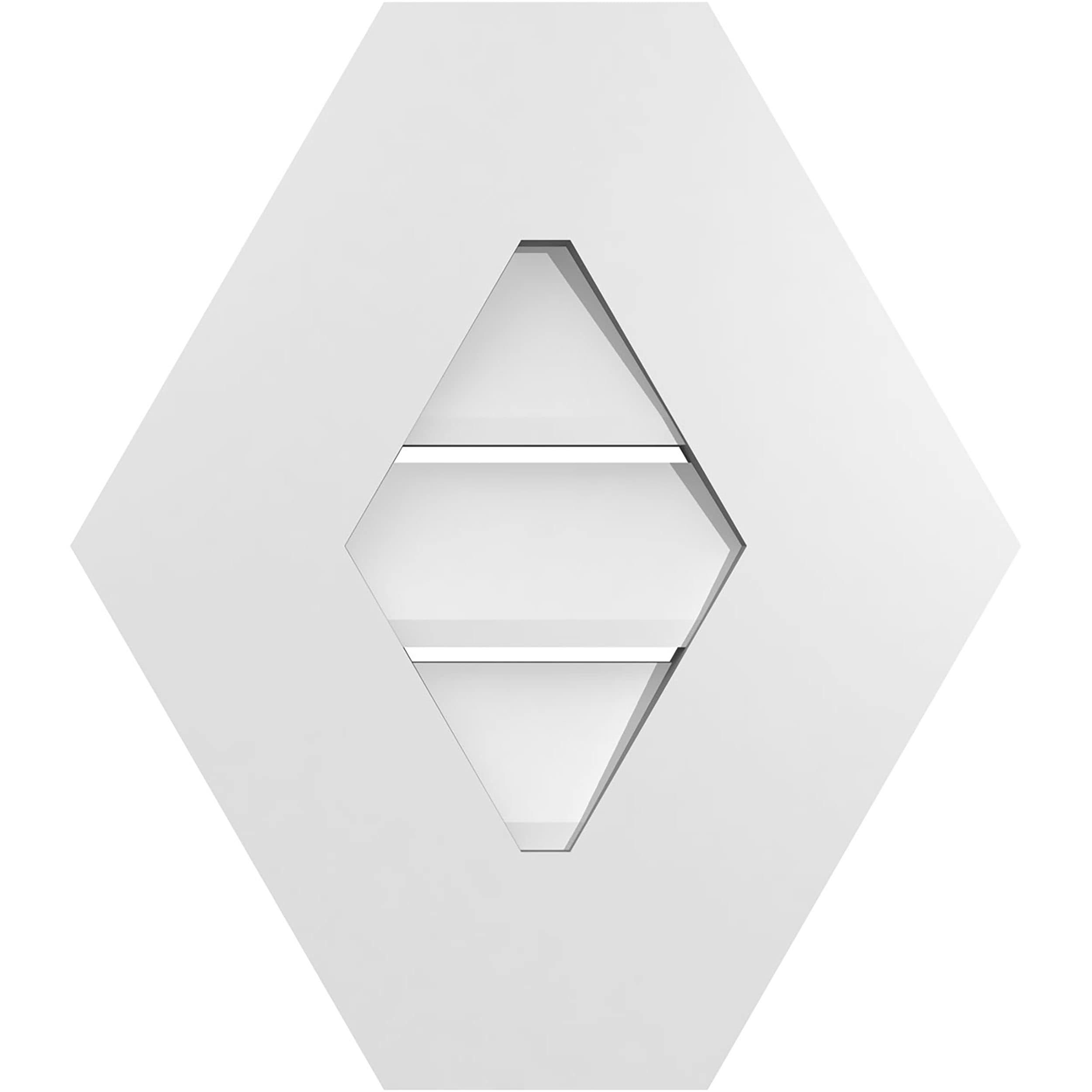 Ekena Millwork GVPHP14X1601SF 14-Inches x 16-Inches Off-white Peaked PVC Gable Louver Vent