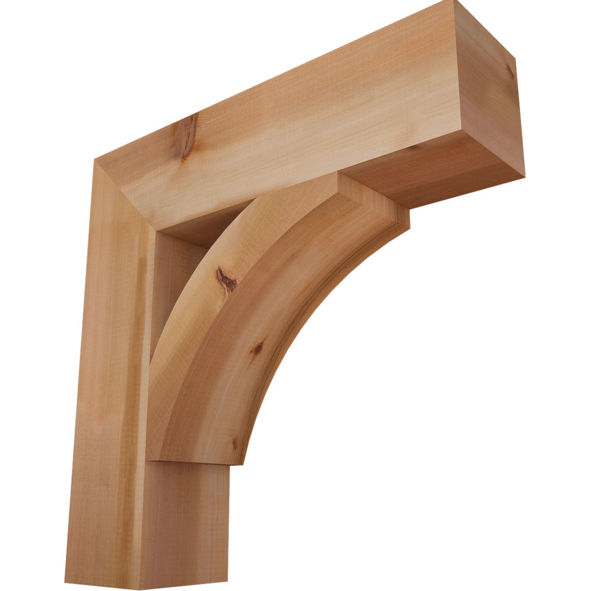 Ekena Millwork BKT06X24X24THR05SWR Thorton block smooth 5-1/2-in x 24-in x 24-in Western red cedar Brown Wood Standard bracket
