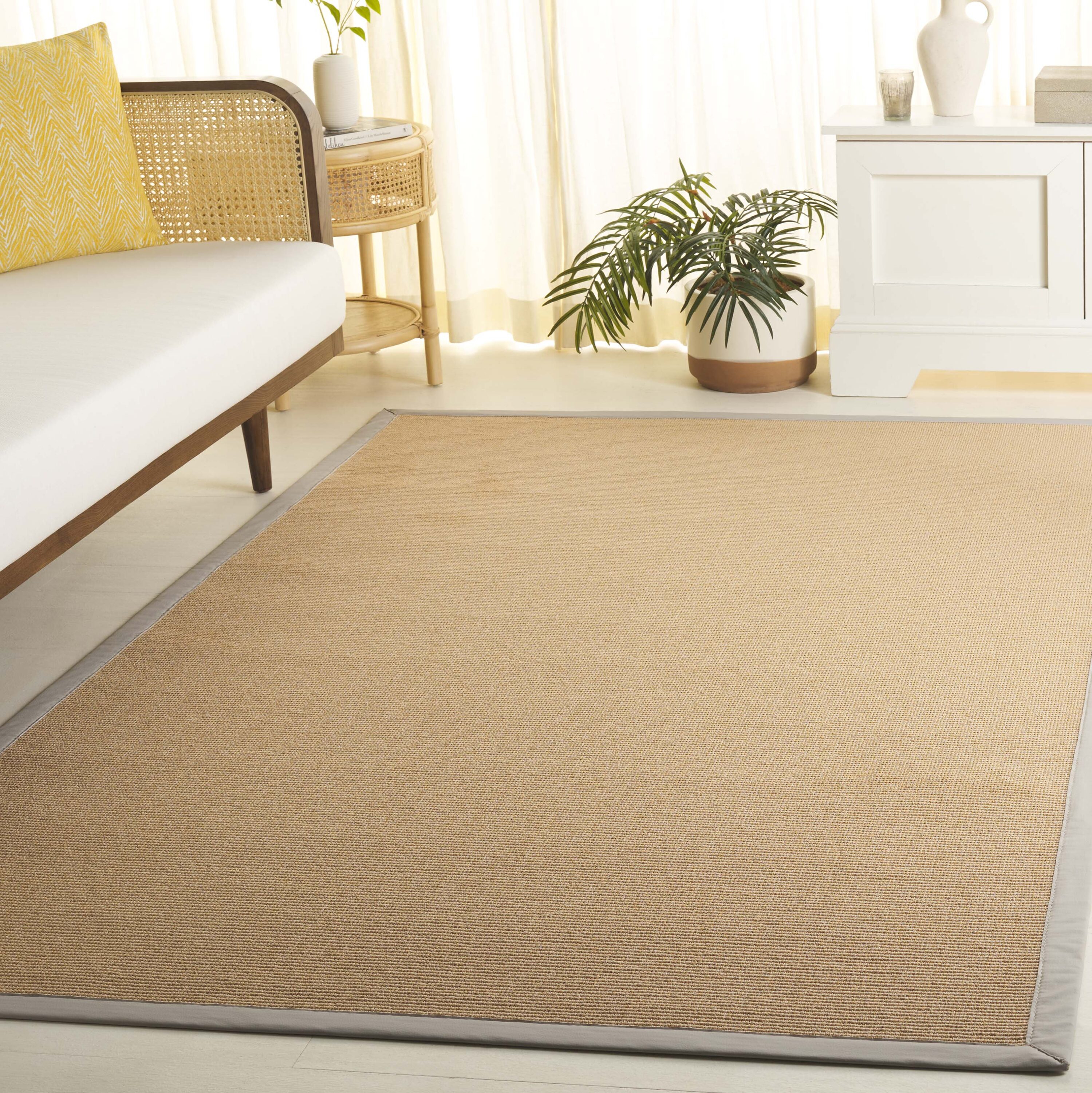 Safavieh Napa Faux Sisal 108 Small Boucle Weave With Beige Border 4ft x ...