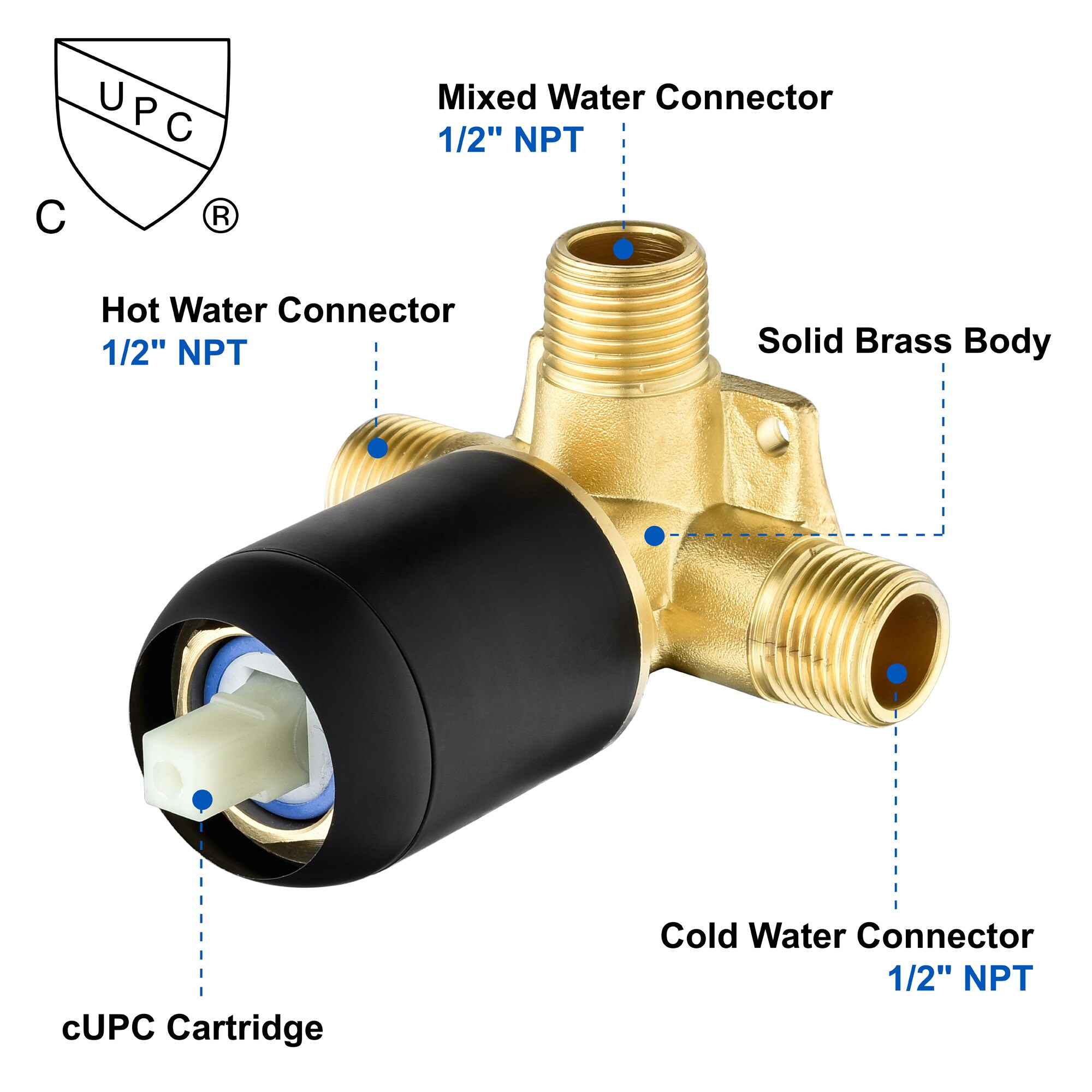 WELLFOR SMG-2413MB Roman-Tub-Faucets - View #9