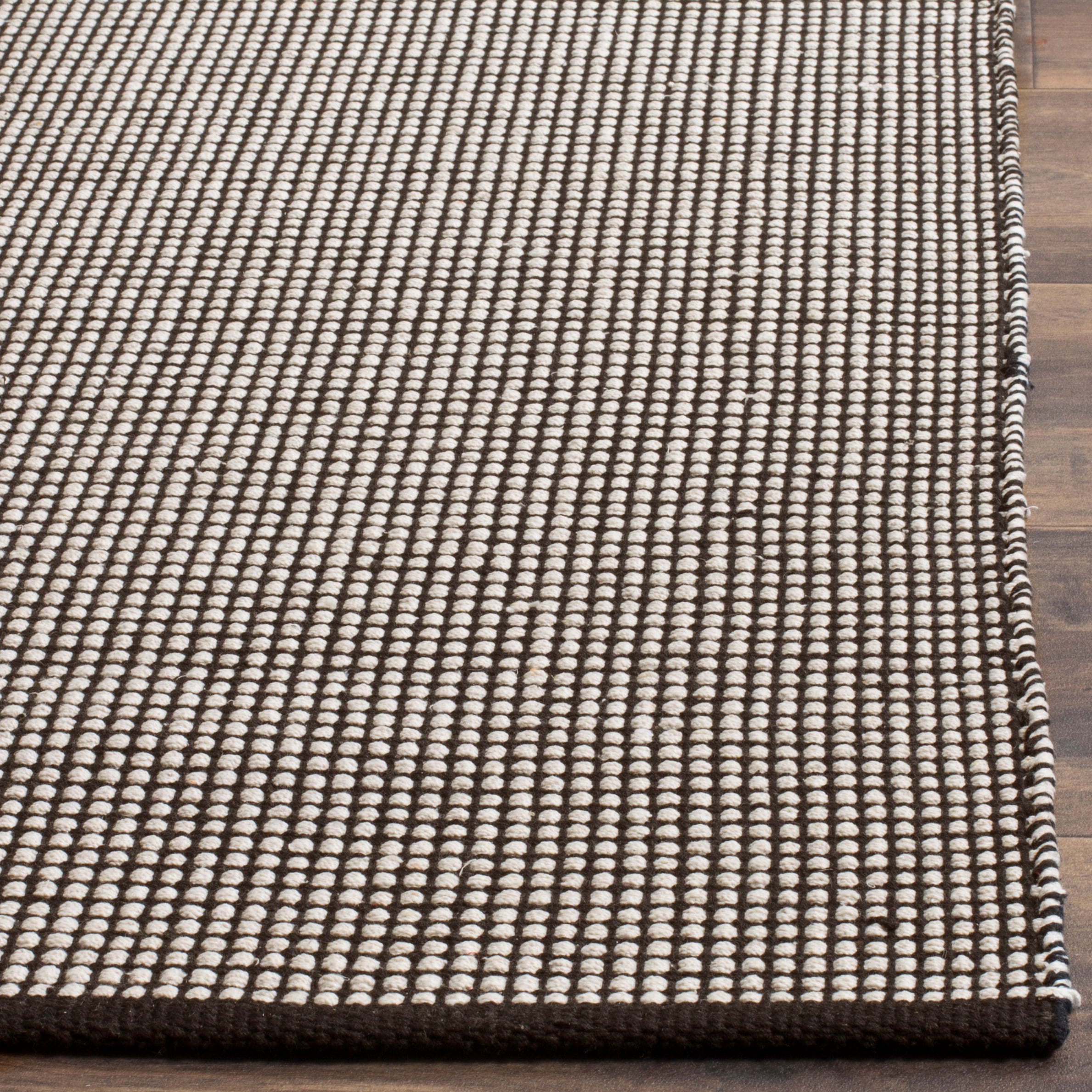 Coastal Breeze Ivory/Black Cotton 8' Round Area Rug