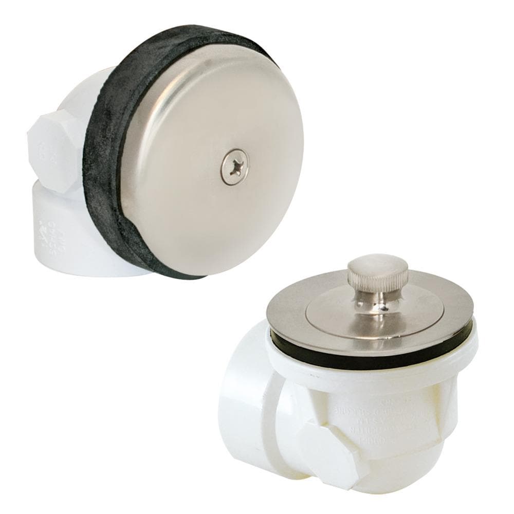 EASTMAN 35210 1-1/2-in Brushed nickel Chrome Foot lock Drain with PVC