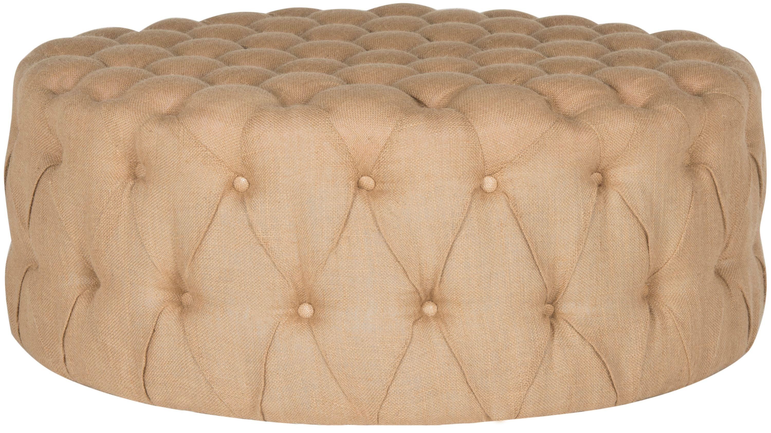 Safavieh MCR4638C Charlene Modern Beige Round Ottoman
