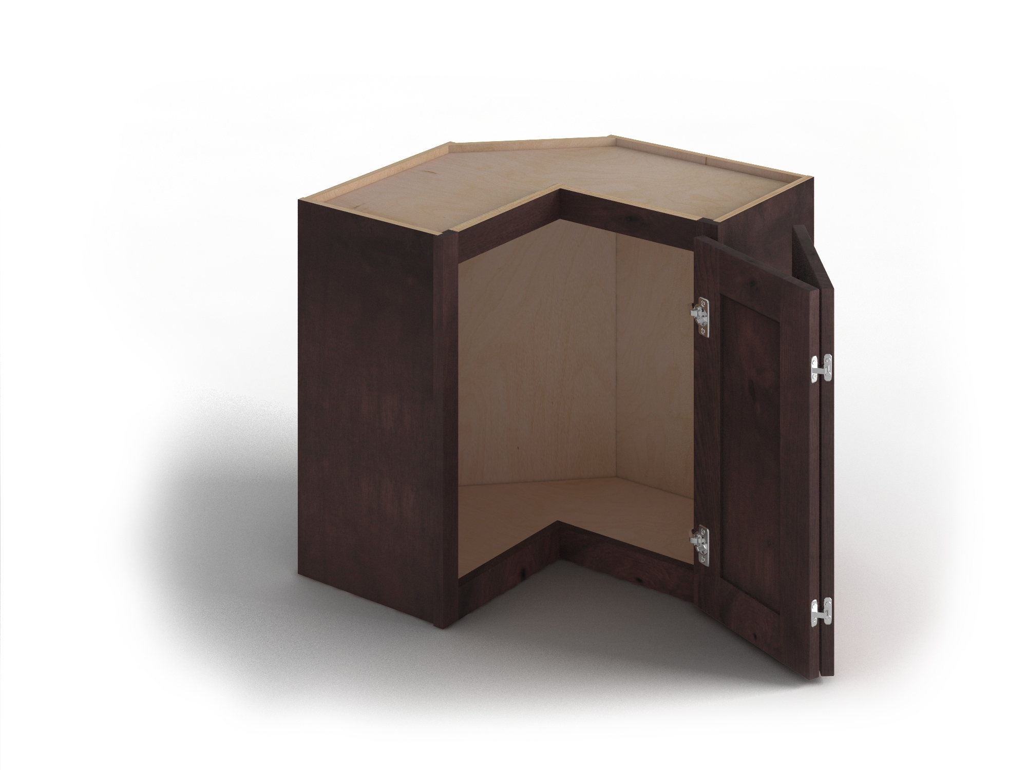 Valleywood Cabinetry 24-in W x 42-in H x 24-in D Rustic Hickory L-shaped Corner Wall Ready To Assemble Plywood Cabinet (Flat Panel Shaker Style)