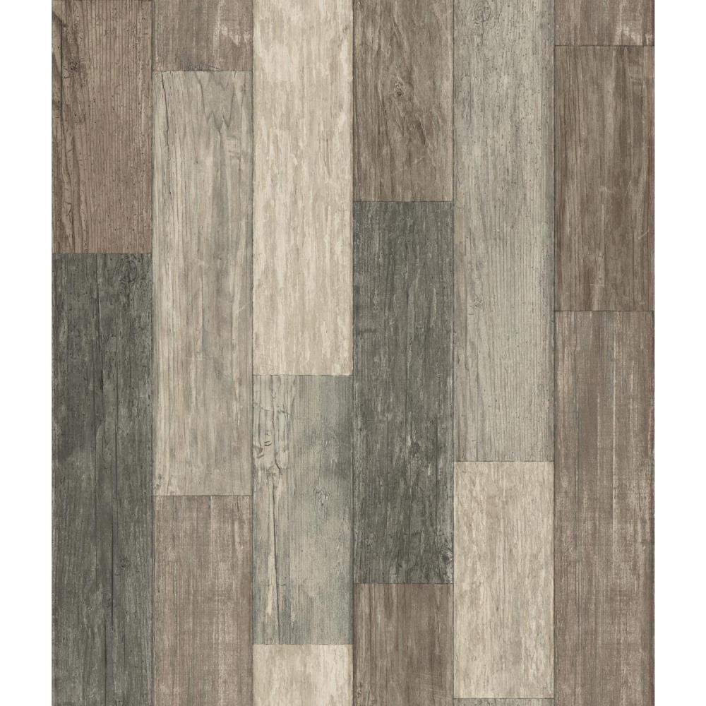 York Wallcoverings LG1402 Rustic Living 56-Sq. Feet Dark Brown Paper Beadboard Prepasted Soak and Hang Wallpaper