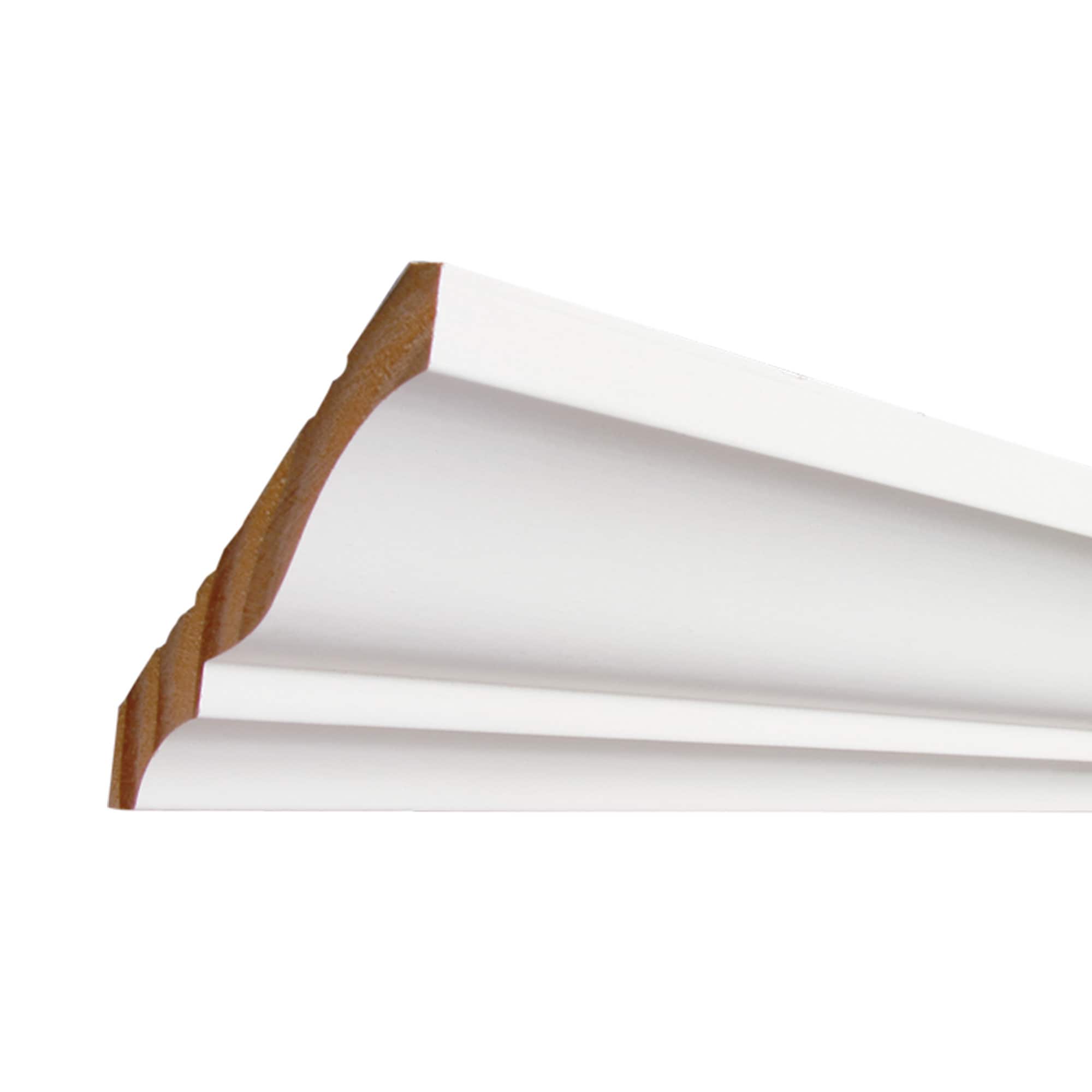 allen + roth L49 8 FJPWH 3-5/8-in x 8-ft Painted MDF Crown Moulding