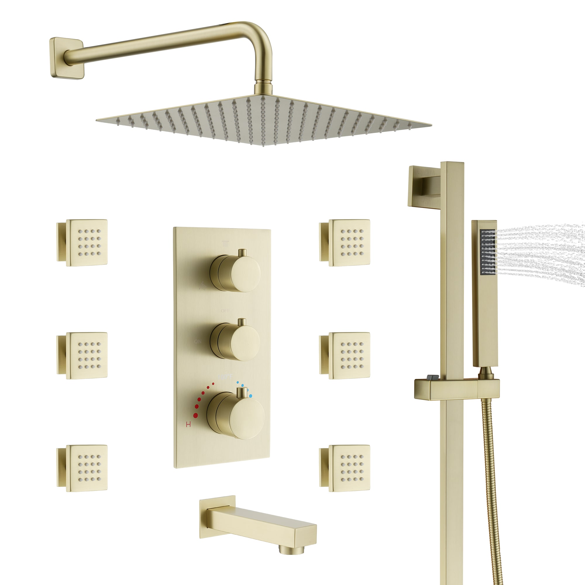 CASAINC CA-A4384-BG Showerhead-Bar-Panels - View #2