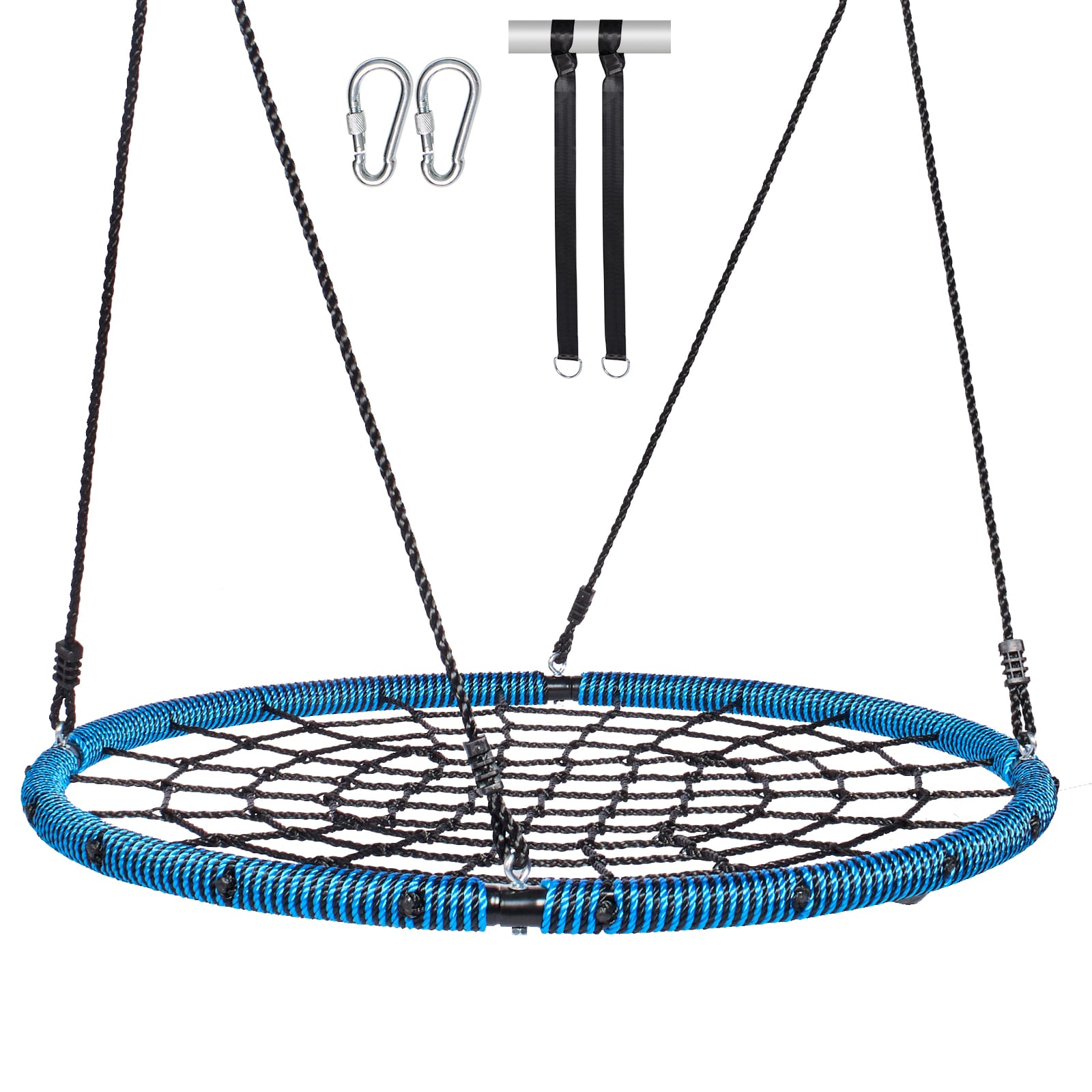 SVOPES SVOPESZZWDQQL07620V0 40 Inch 750 lbs Round Swings Blue and Black Plastic and Metal Standing Swing