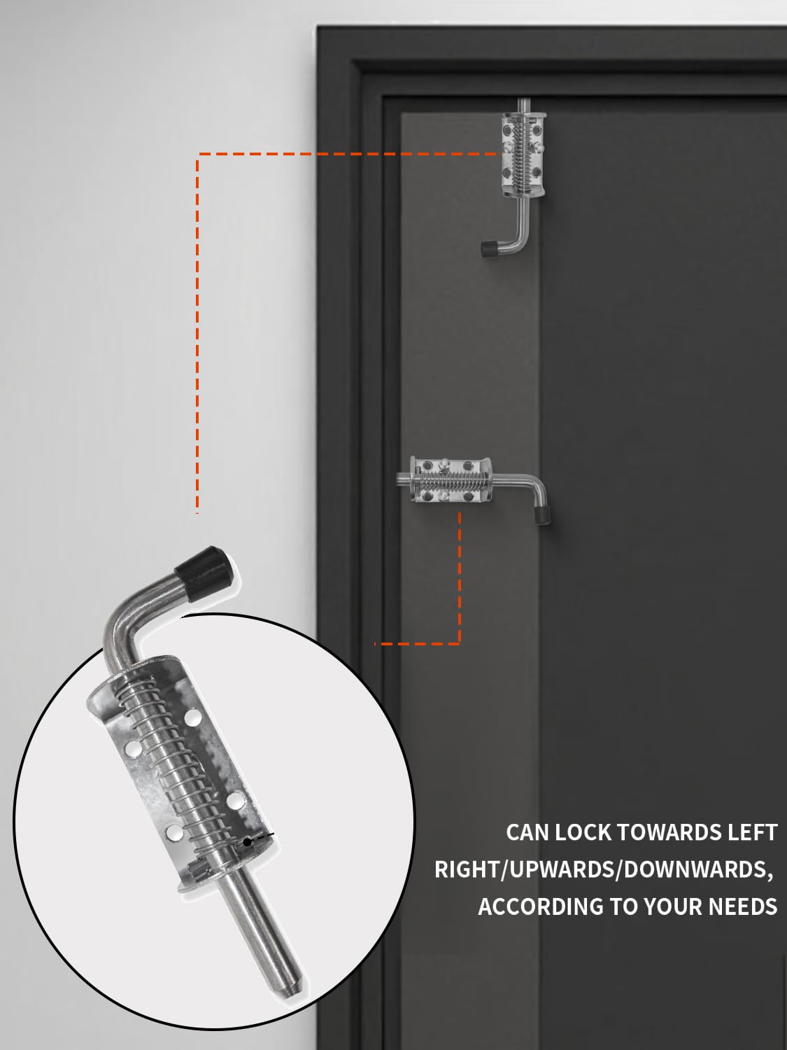 Phewnyzo Spring Loaded Gate Latch Pin Barrel Bolt Set 5in Heavy Duty ...