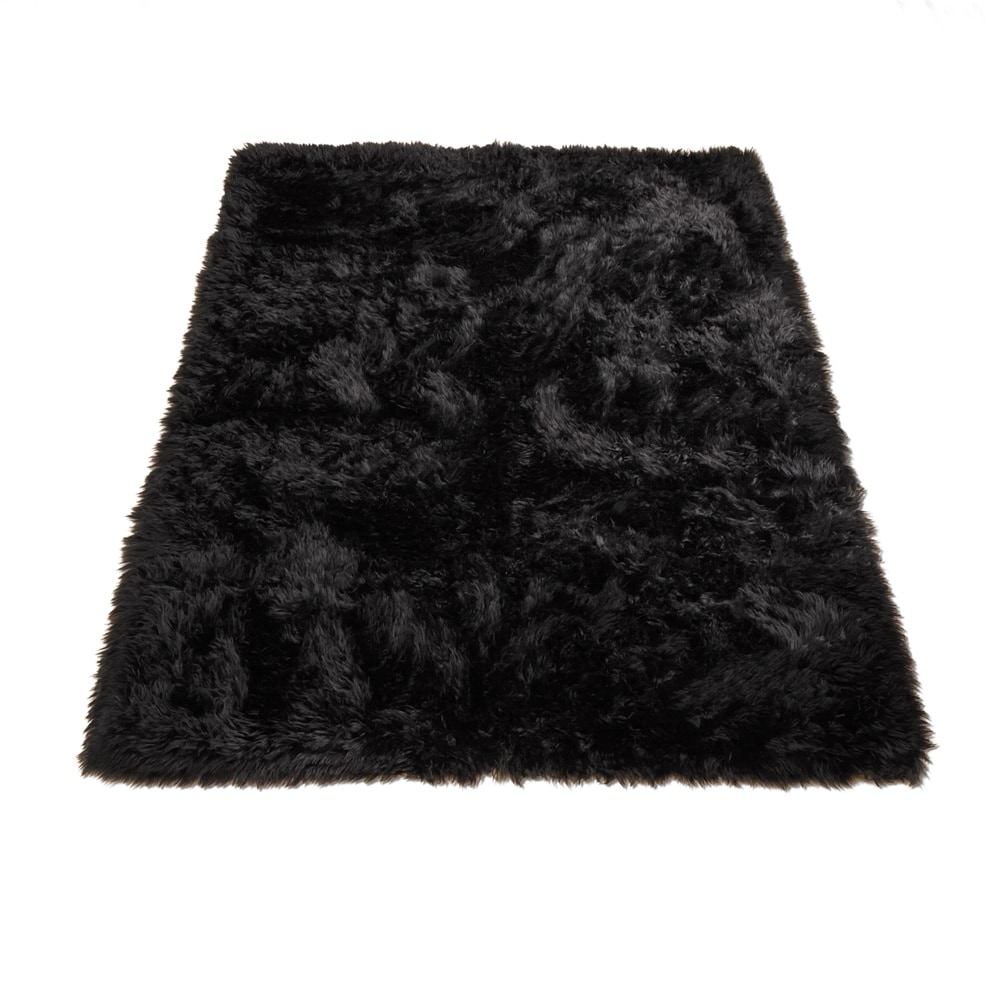 Walk on Me Gray 6 ft. x 9 ft. Faux Fur Luxuriously Soft and Eco Friendly Area Rug