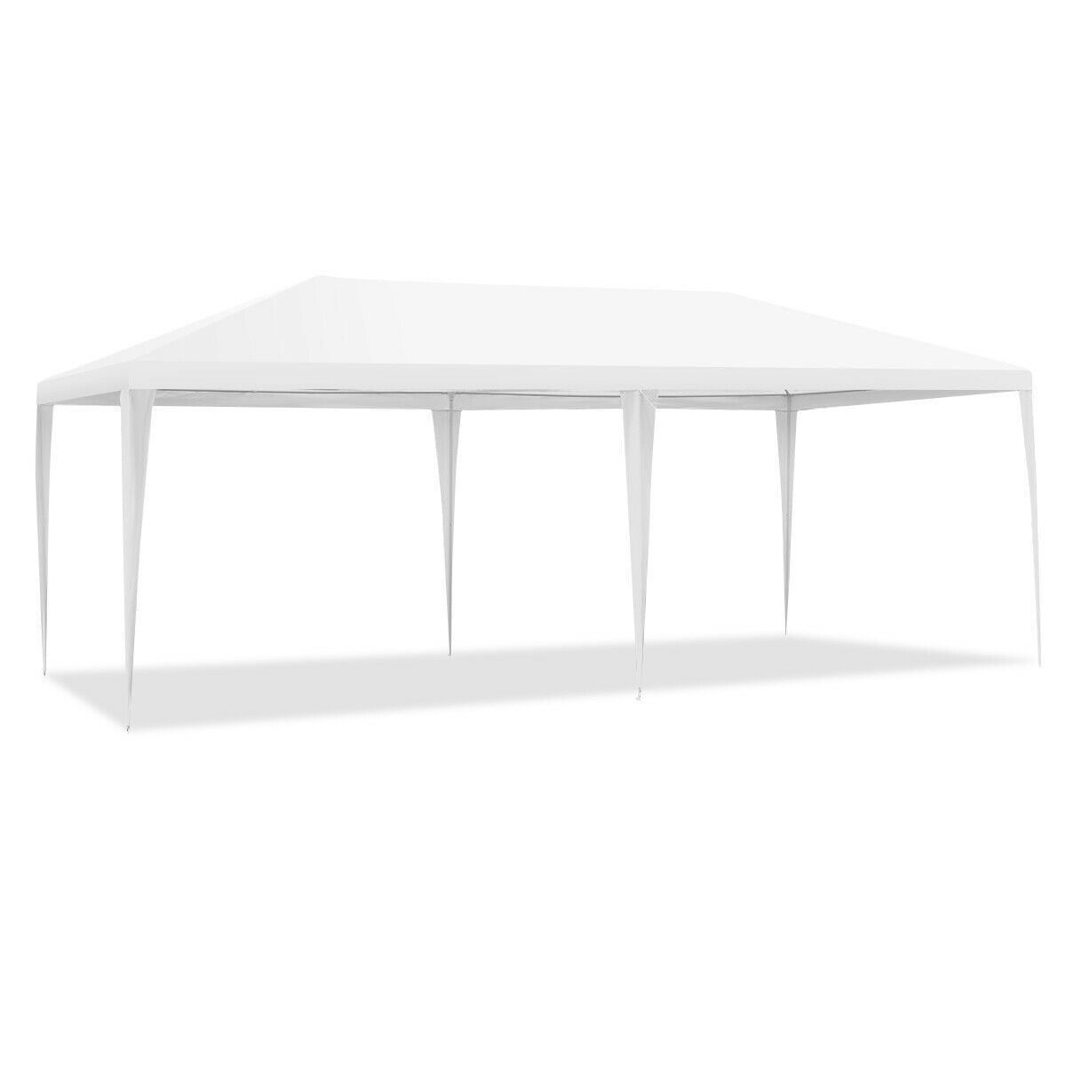 Slickblue D-CO-HW5293PO Rectangular Outdoor Canopy - 10x20 ft White Tent with Removable Sidewalls for Weddings Parties and Backyard Events