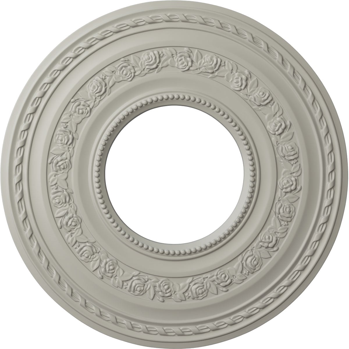 Ekena Millwork CM29ATPCF Anthony 29.375-in W x 29.375-in L Painted Pot Of Cream Polyurethane Whole Ceiling Medallion