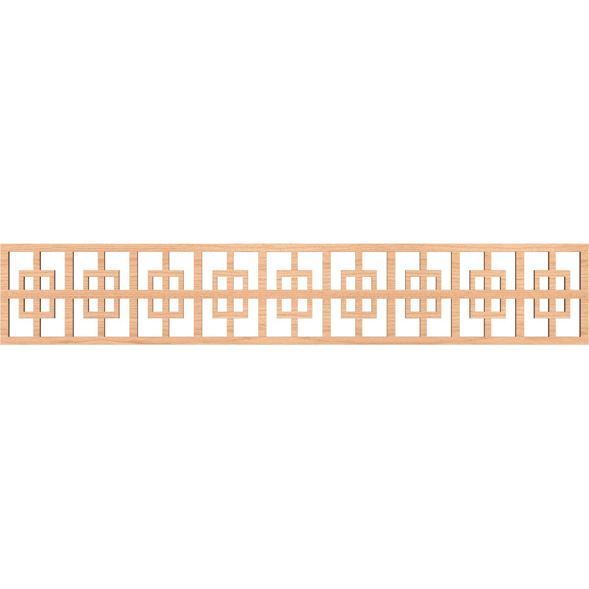 Ekena Millwork MLDA08X46CMBHI Cambridge Fretwork Flat Trim 8-in x 3.89-ft Hickory Brown Unfinished 2156634 Pierced Wall Panel Moulding