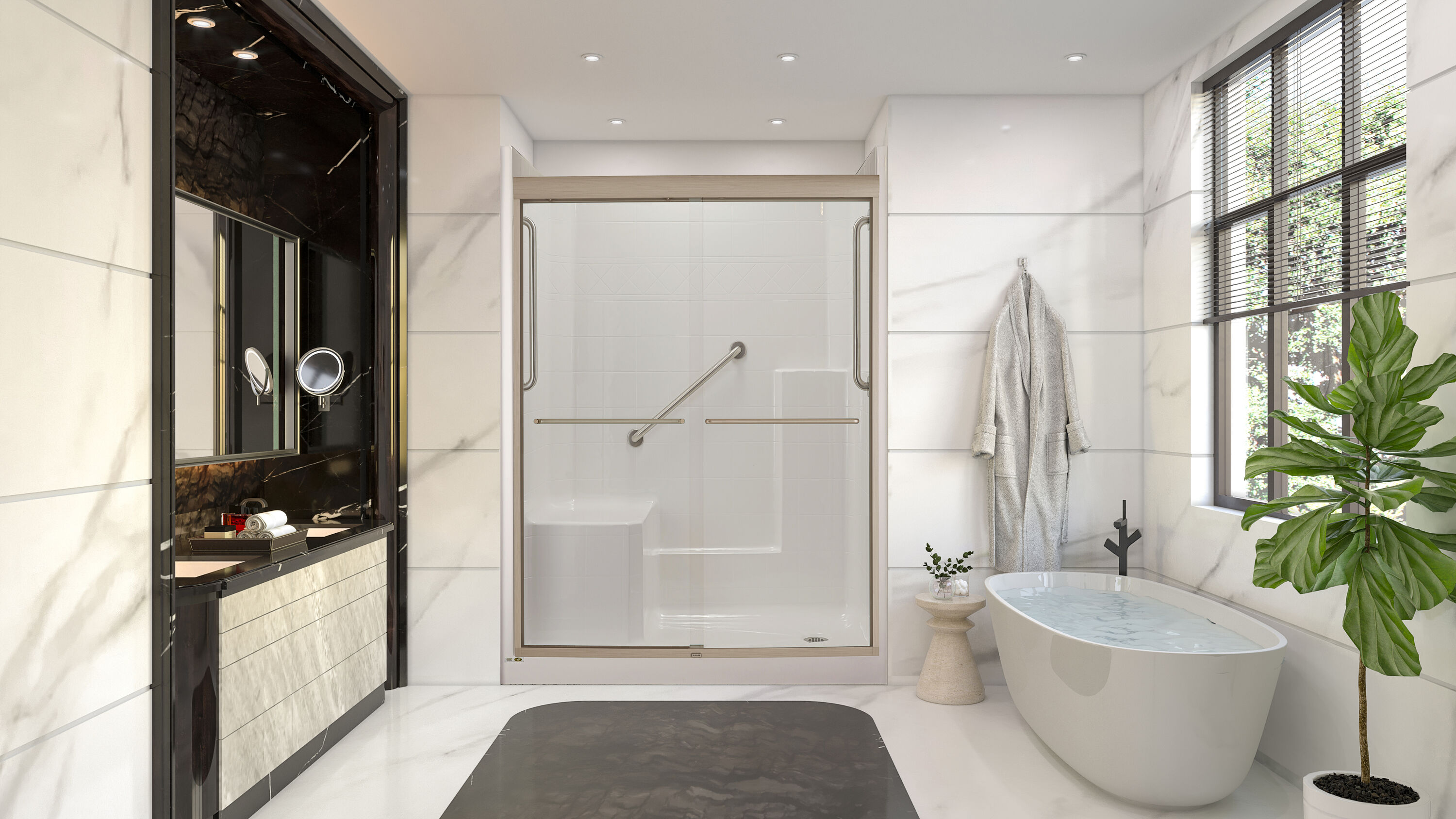 Laurel Mountain LM6032SHDLBNWH Alcove-Shower-Kit - View #10