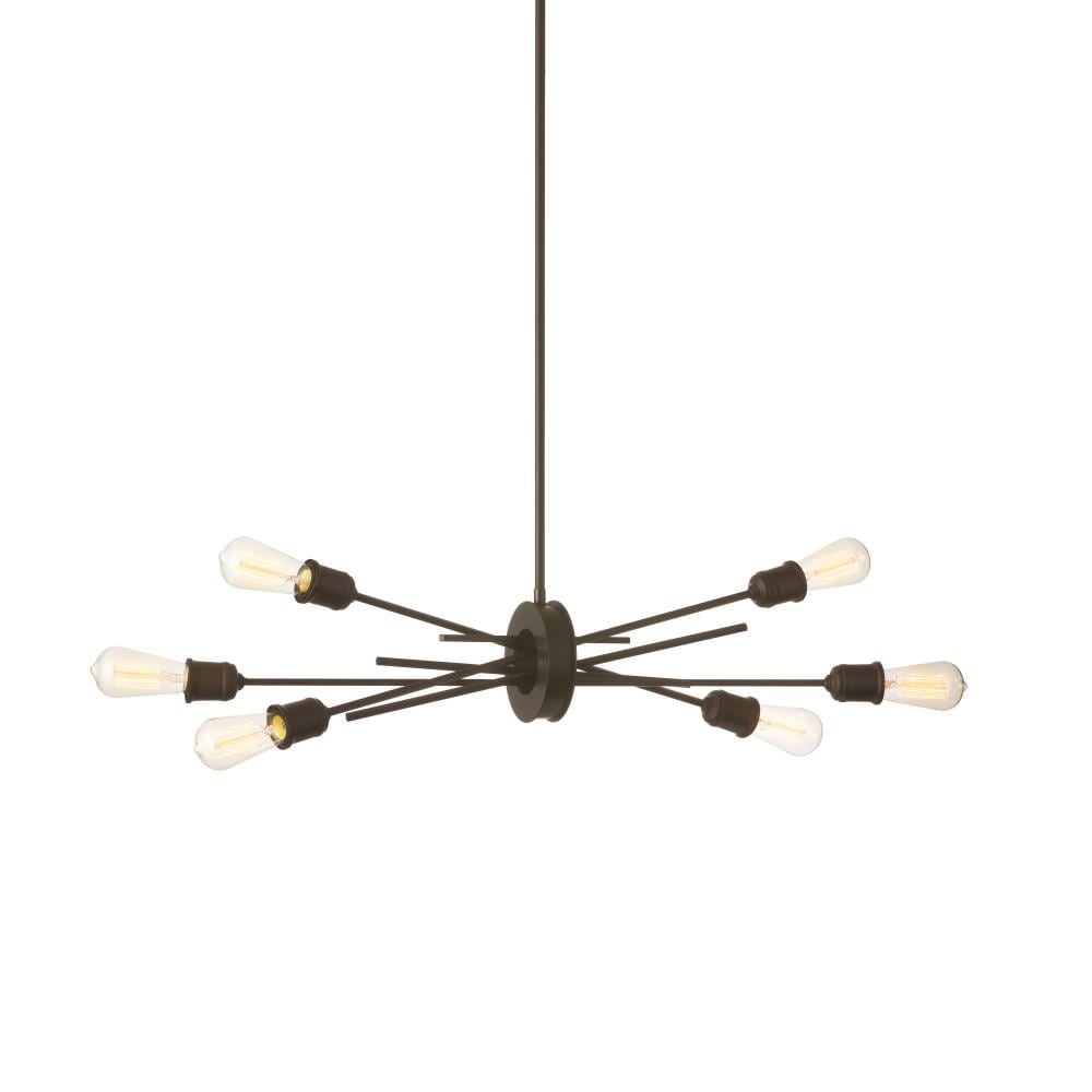 Dainolite NEB-326HP-ES Nebraska 6 -Light Espresso Transitional Schoolhouse Large Hanging Pendant light