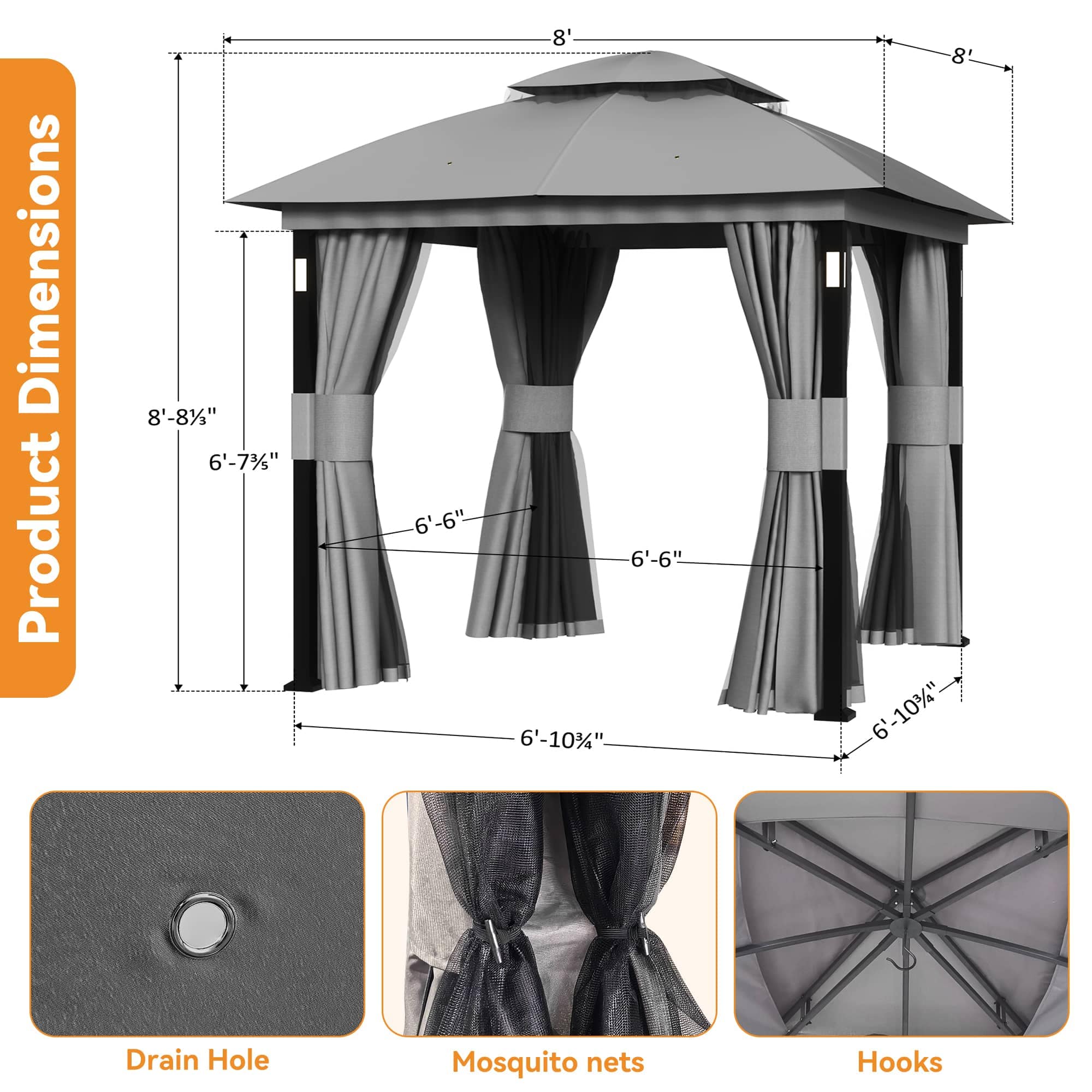 Modern Shade IG10600084N-88G Wood-Resin-Gazebos - View #2